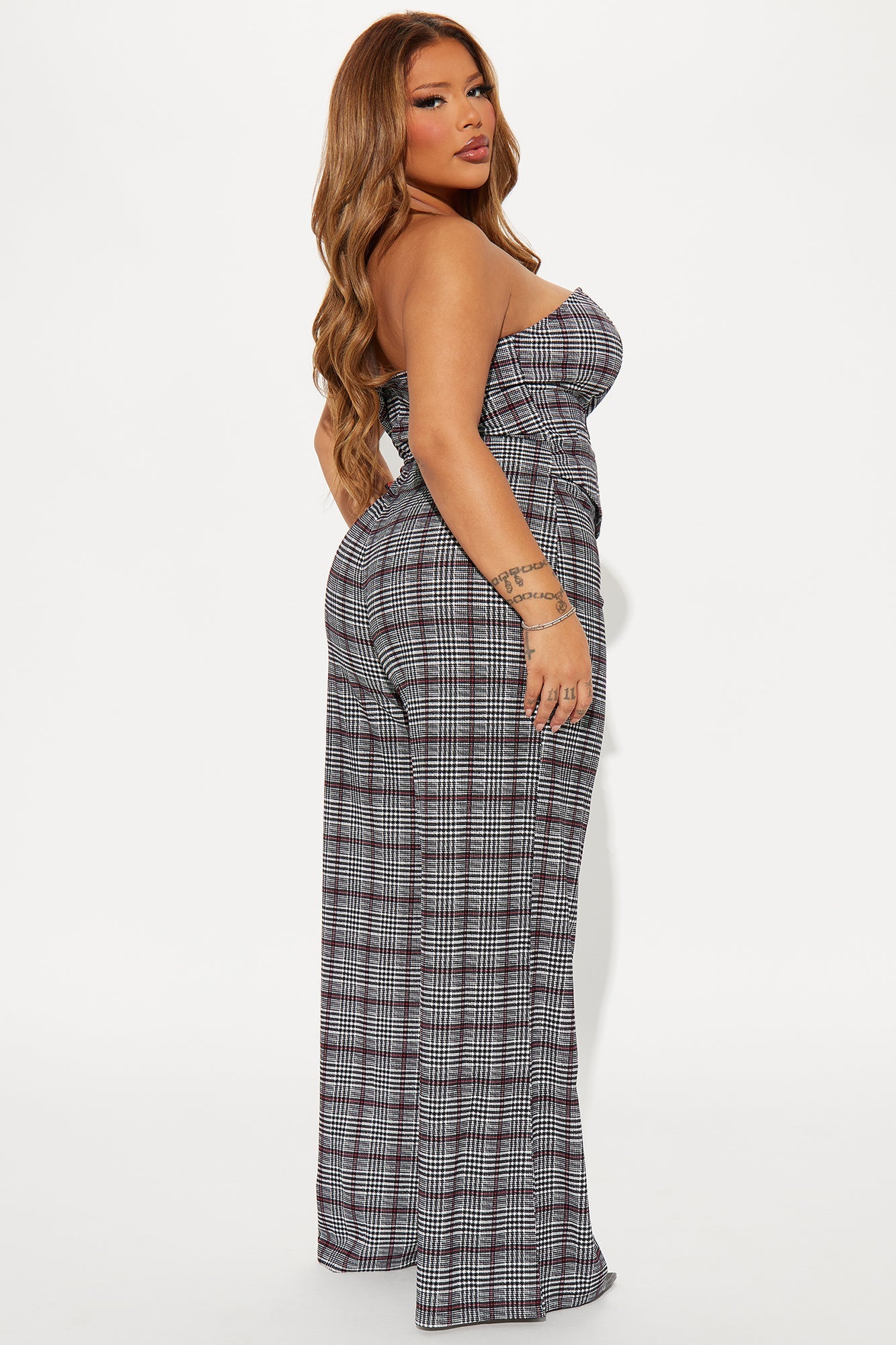 Late to Work Jumpsuit - Grey/combo