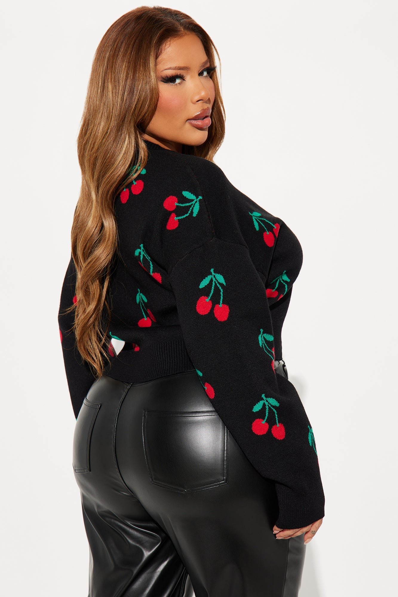 I Love Cherries Sweater - Black/combo