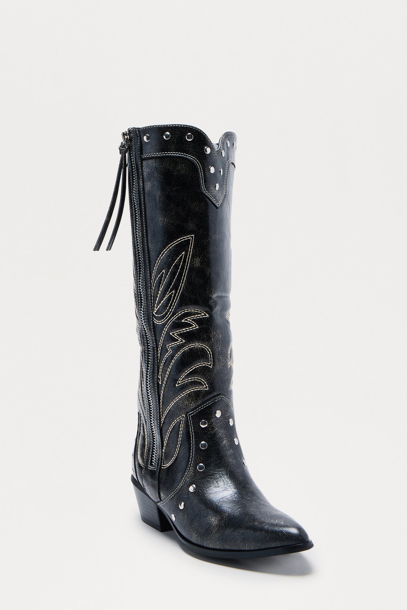 Parton Studded Cowboy Boots - Black