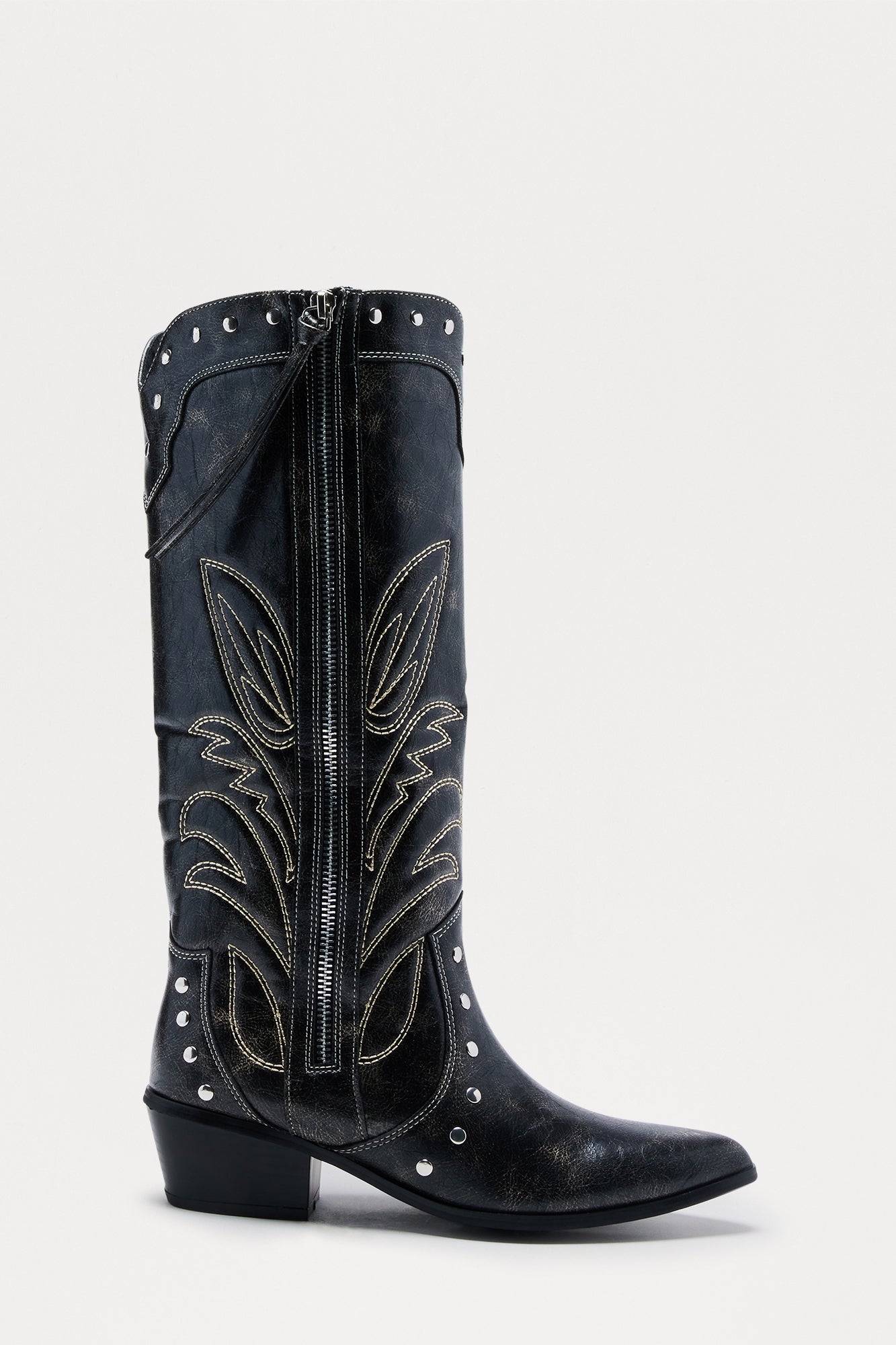 Parton Studded Cowboy Boots - Black