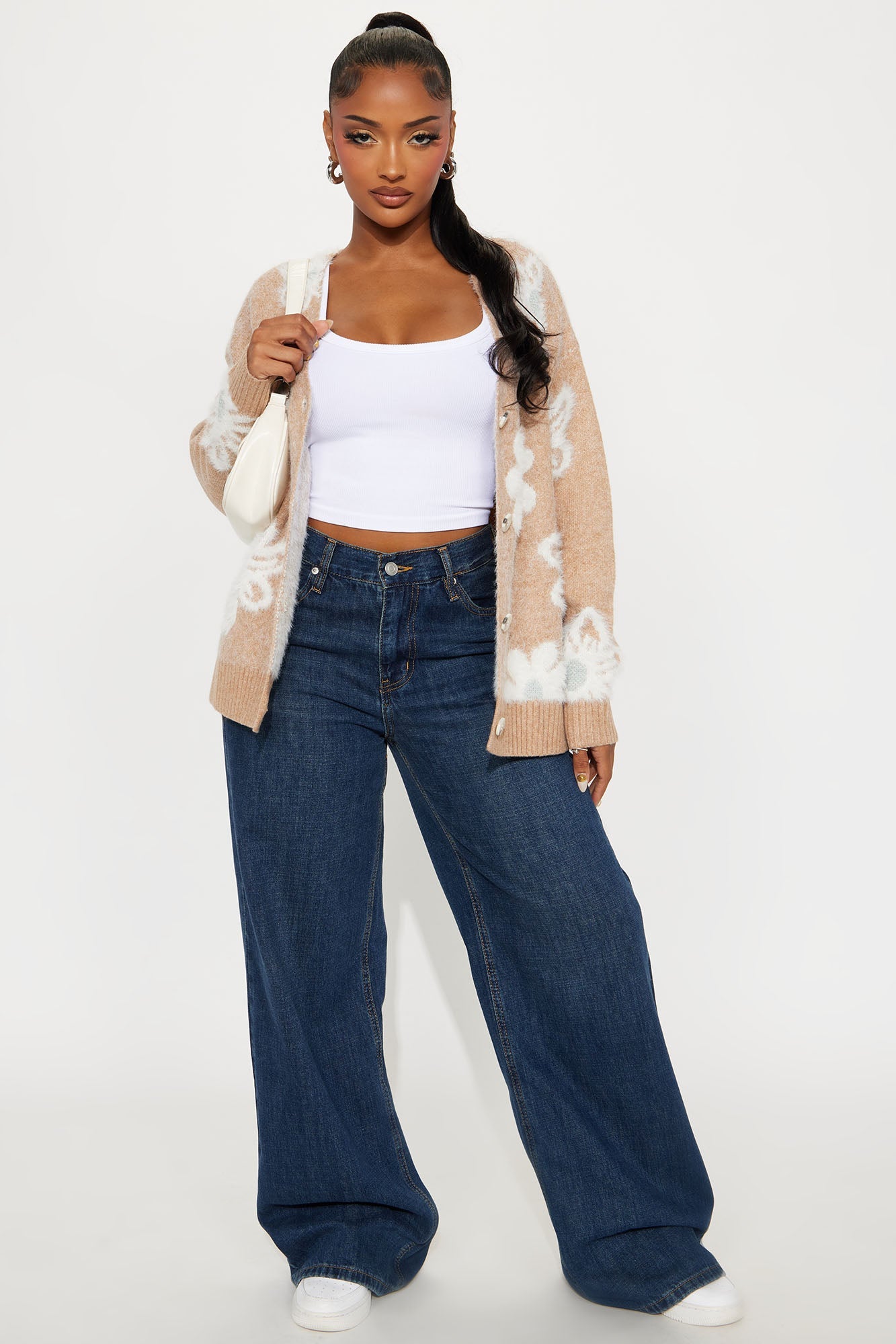Basking In Spring Floral Cardigan - Taupe