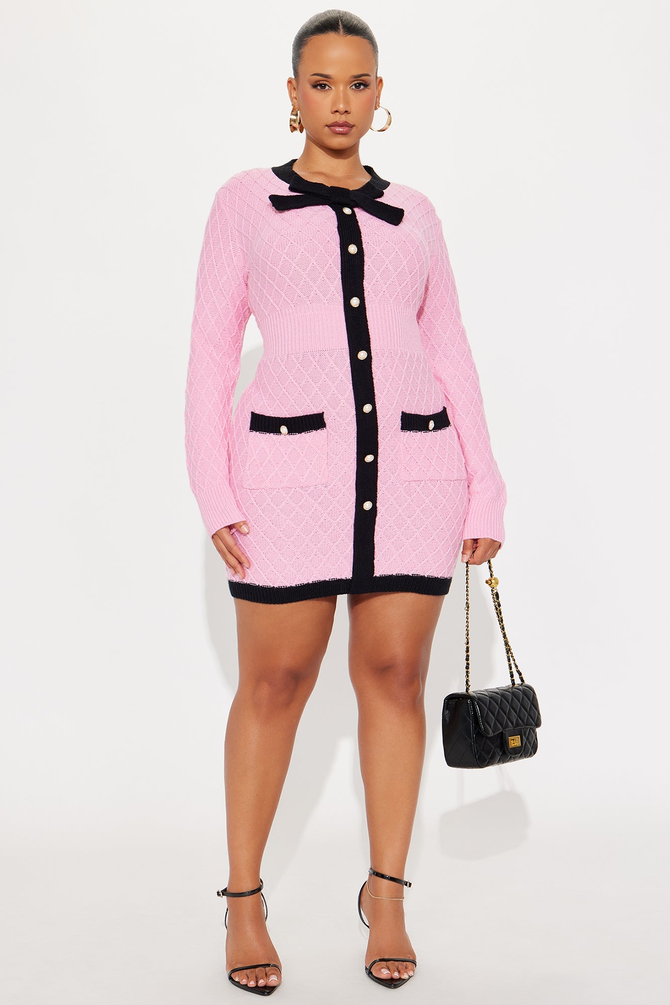 Willa Long Sleeve Sweater Mini Dress - Pink