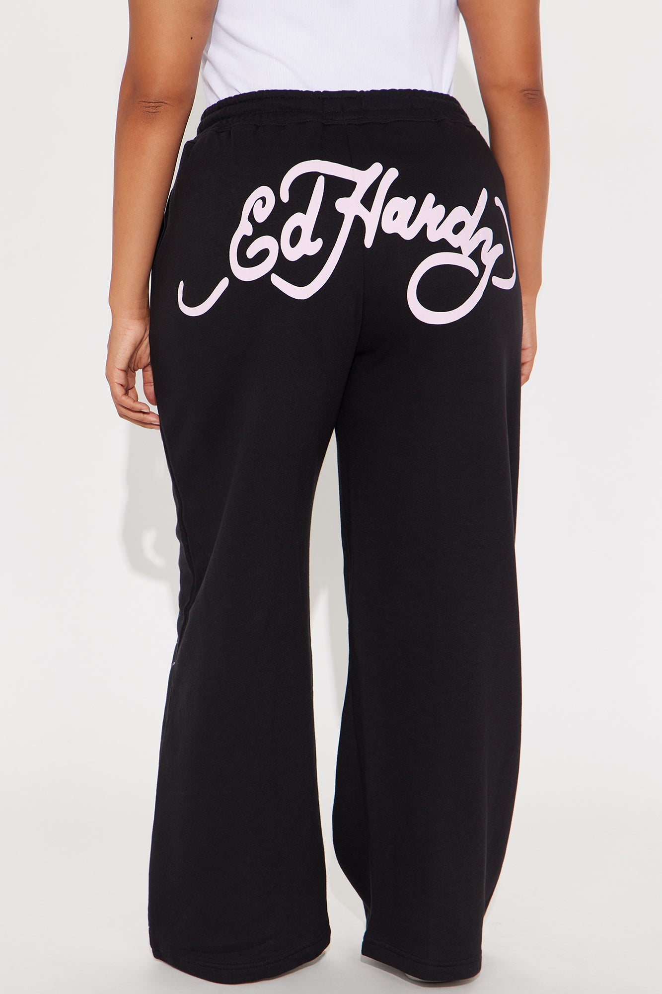 Ed Hardy Tiger Cliff Wide Leg Pant - Black