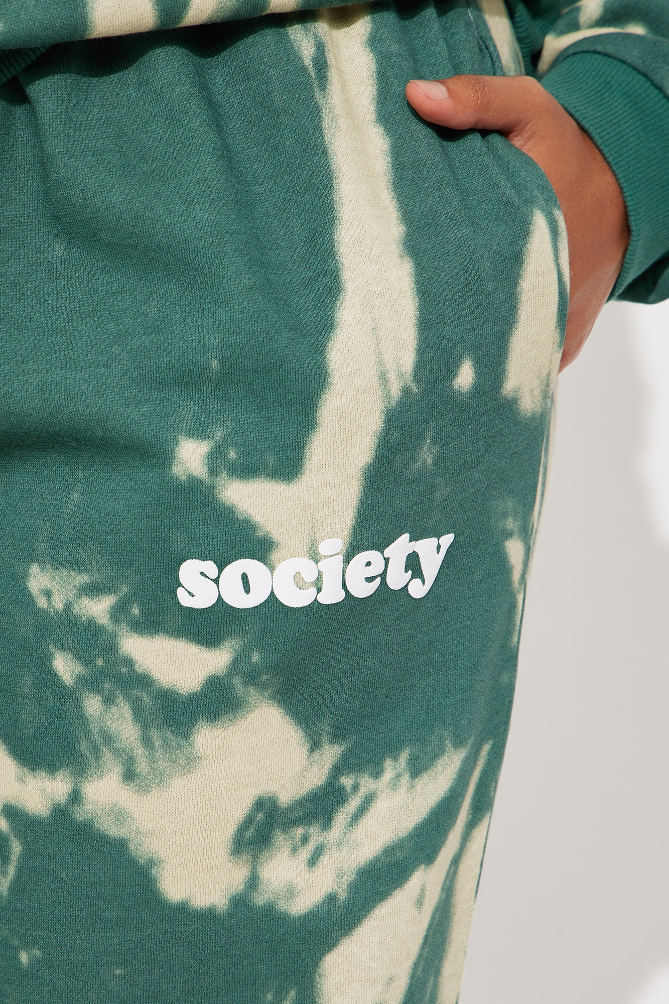 Society Ties Fleece Pant Set - Green/combo