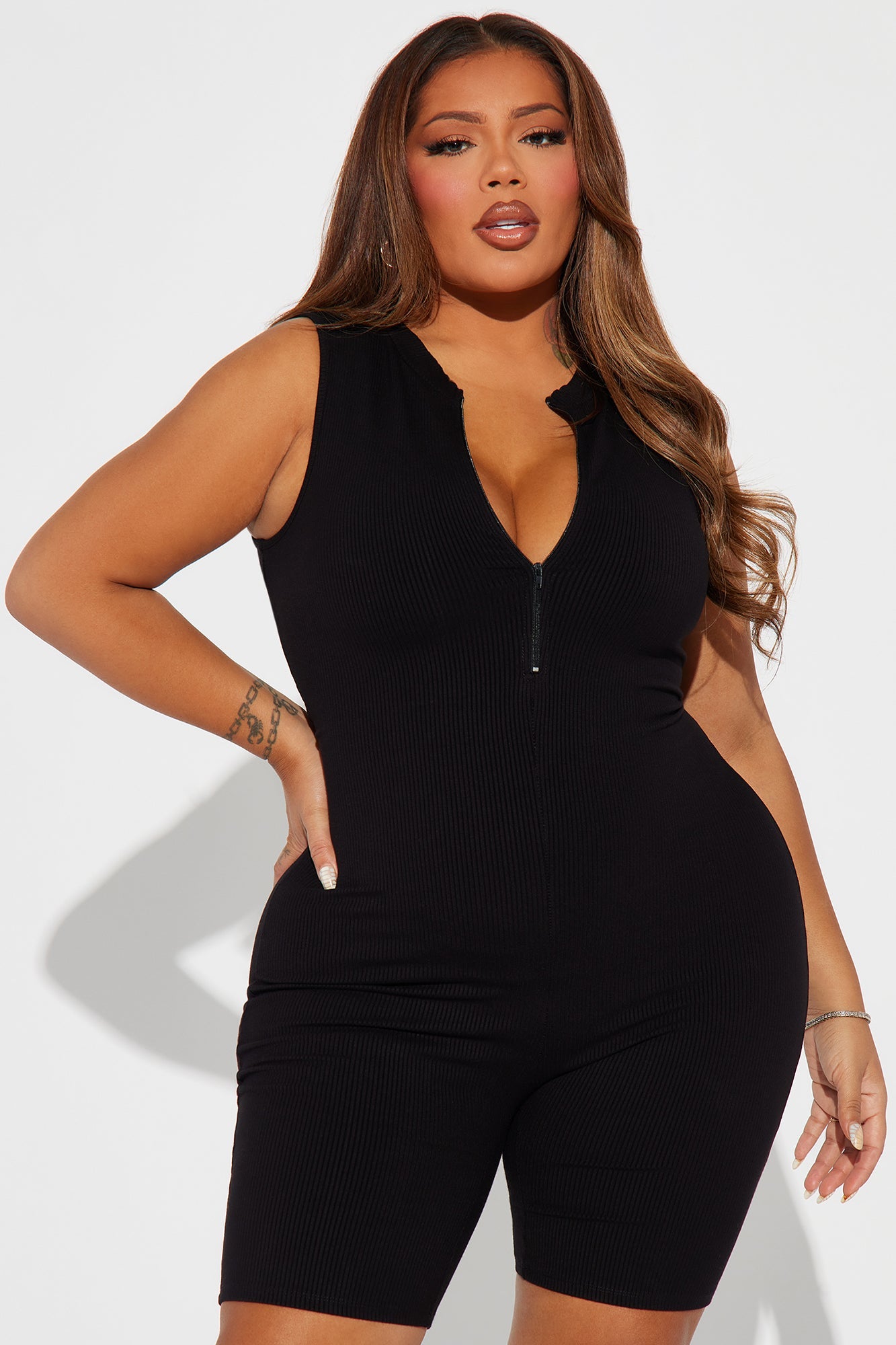 Zarah Snatched Romper - Black
