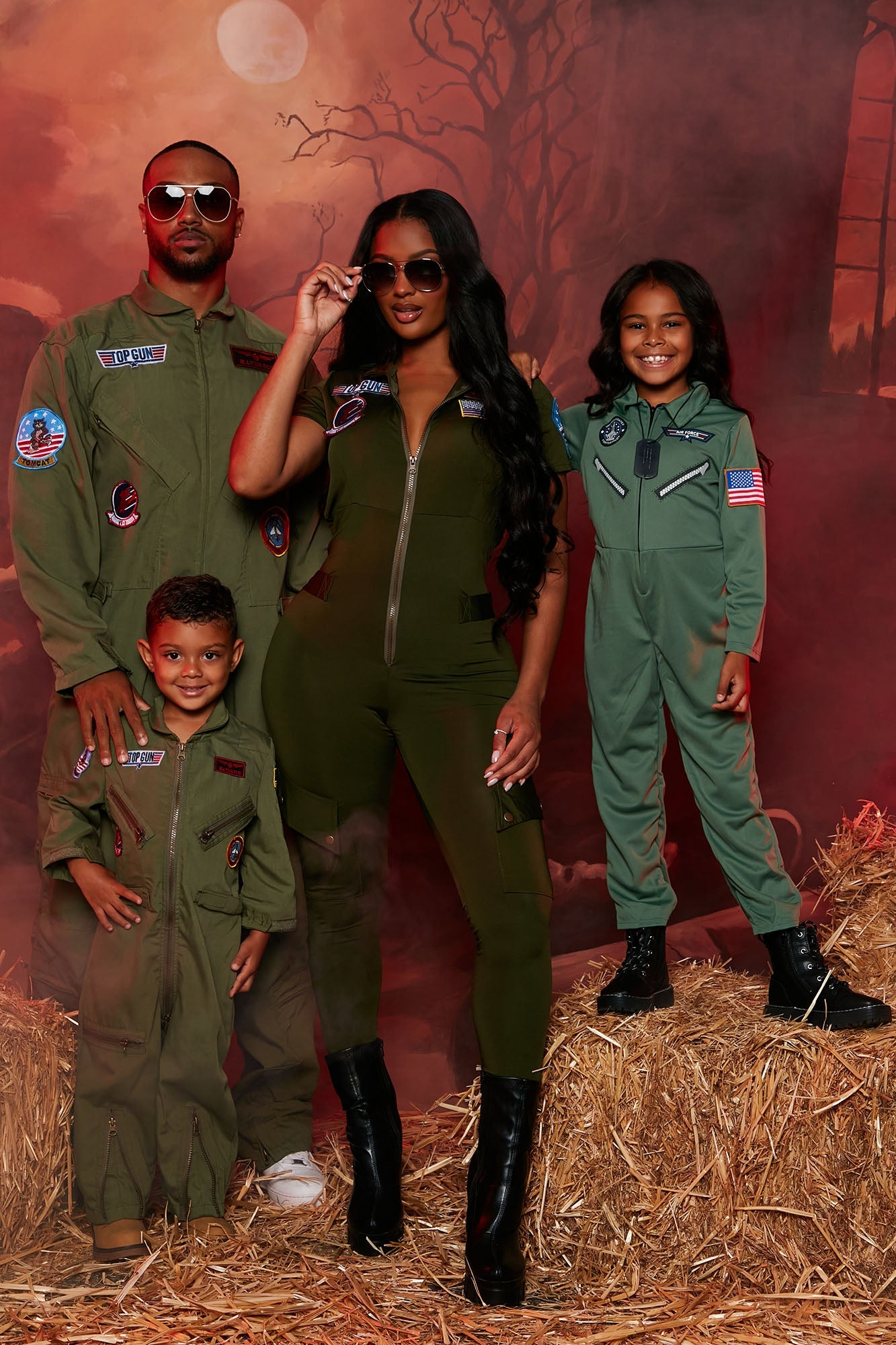 Mini Top Gun Flight Jumpsuit Costume - Olive