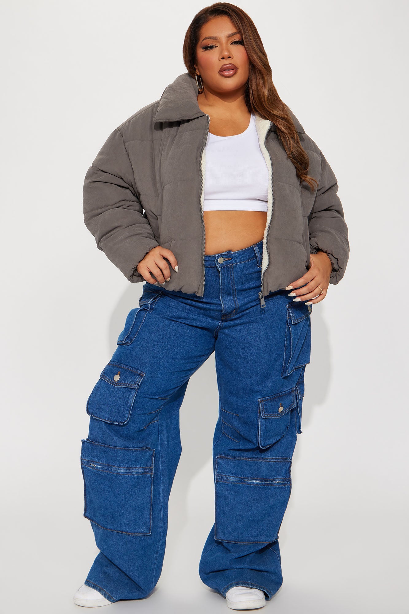 Too Hot To Handle Puffer Jacket - Grey