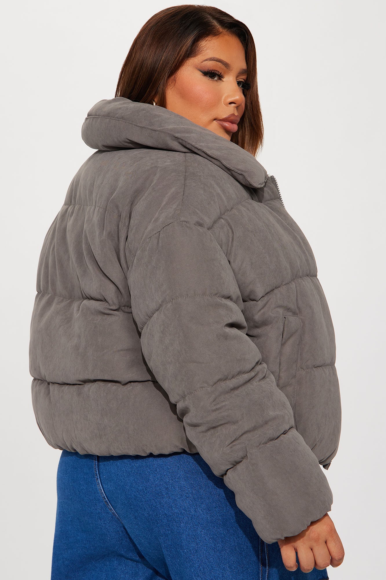 Too Hot To Handle Puffer Jacket - Grey