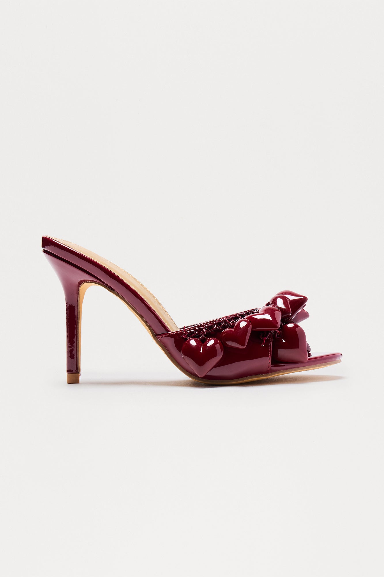 Baby Hearts Stiletto Heels - Burgundy