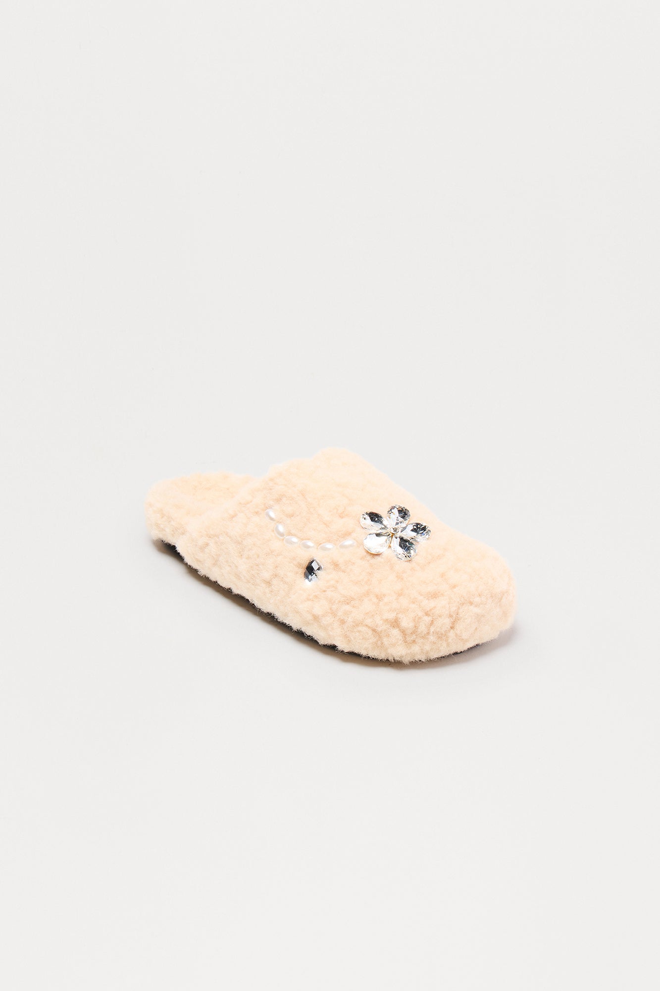 Nandy Jewel Sherpa Slippers - Beige
