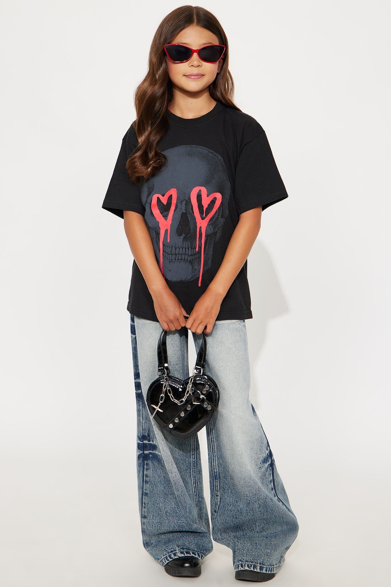Mini Eternal Love Skull Tshirt - Black