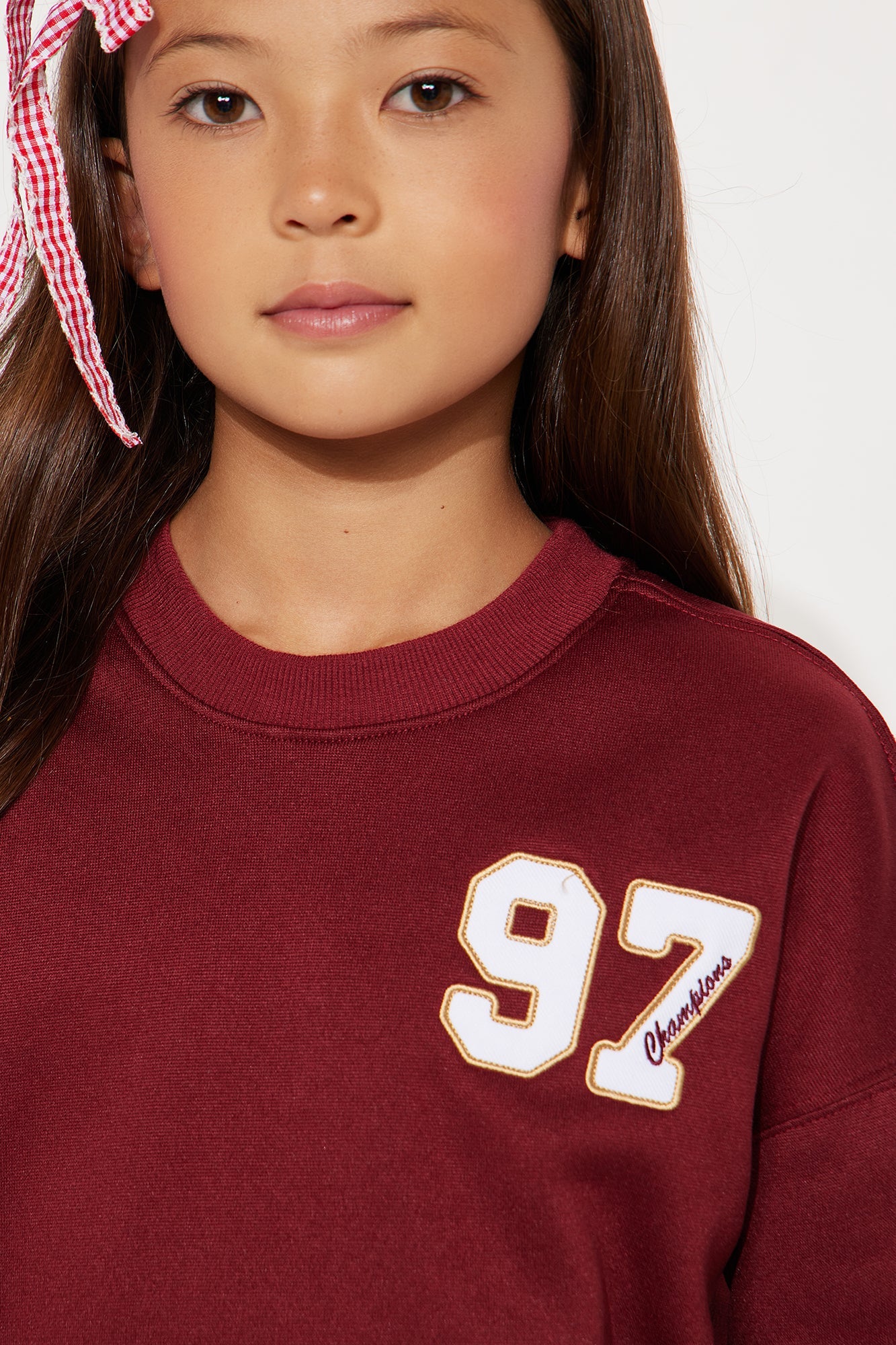 Mini Low Key Fleece Jogger Set - Burgundy