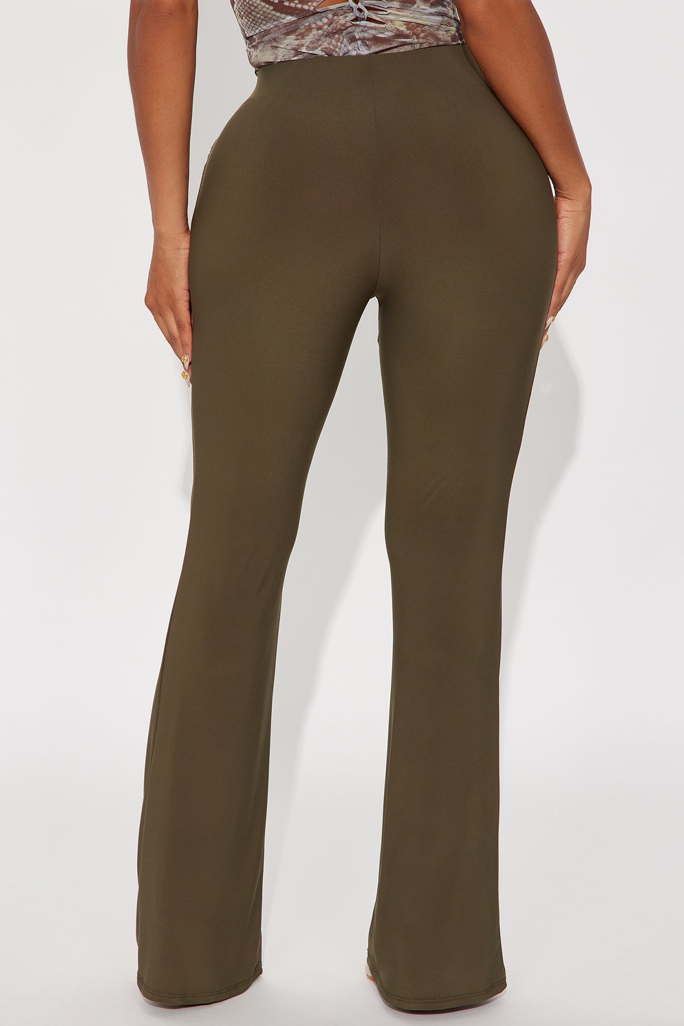 Waiting On You Flare Pant 32″ - Olive