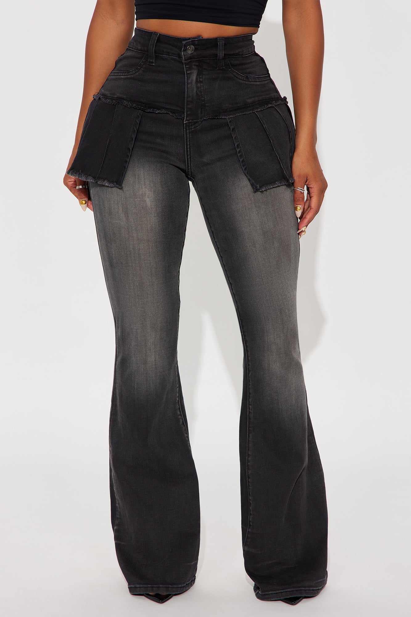 Real Thing Skirted Jeans - Black Wash
