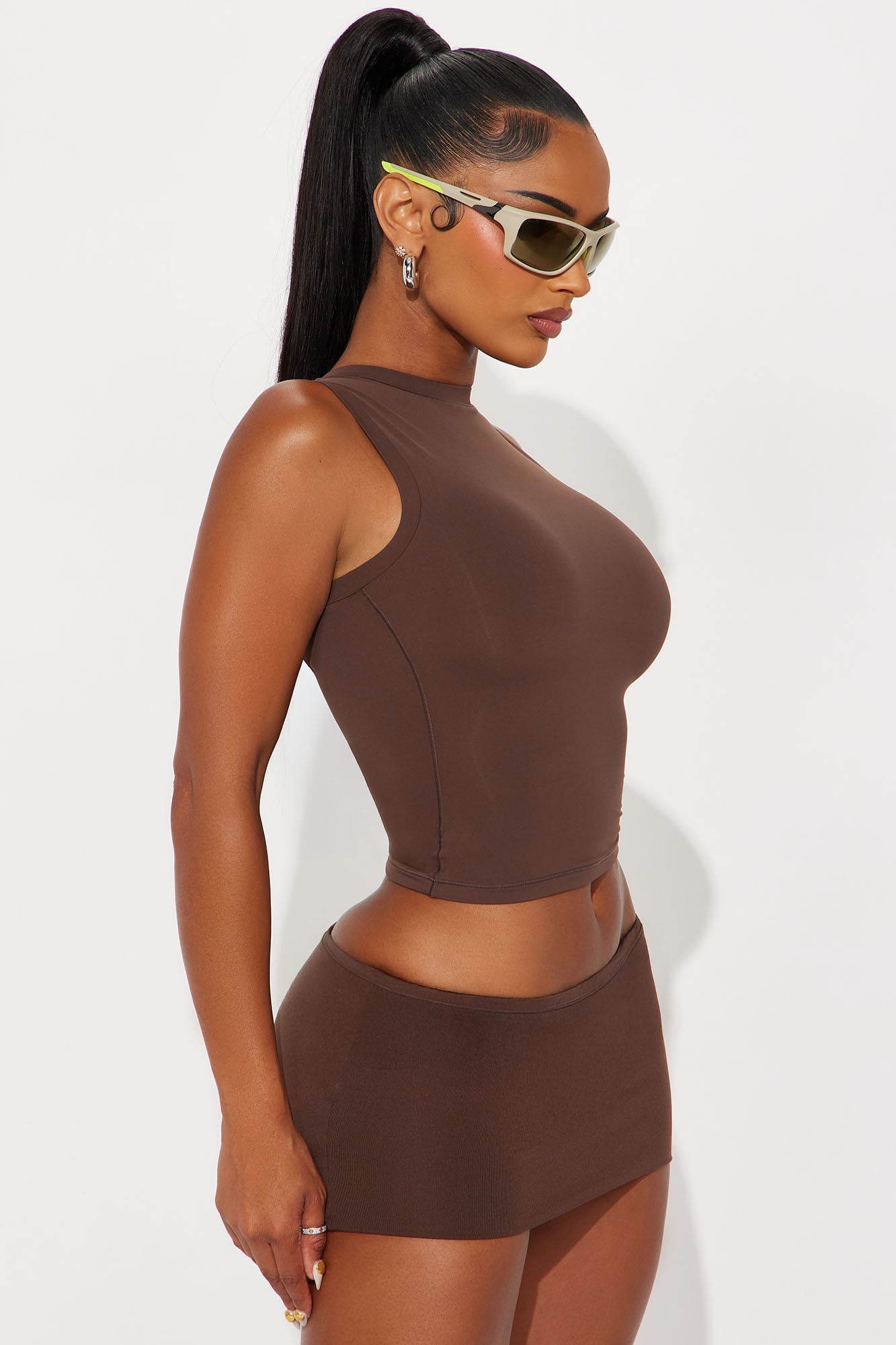 Second Skin Double Lined Muscle Tank - Chocolate