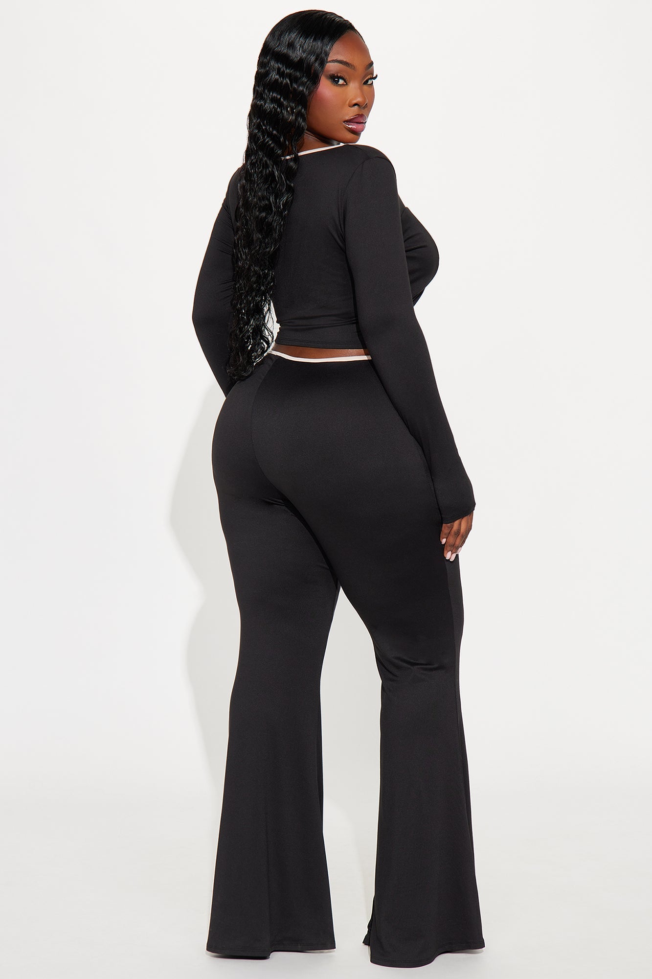 The Bow Era Long Sleeve Pant Set - Black