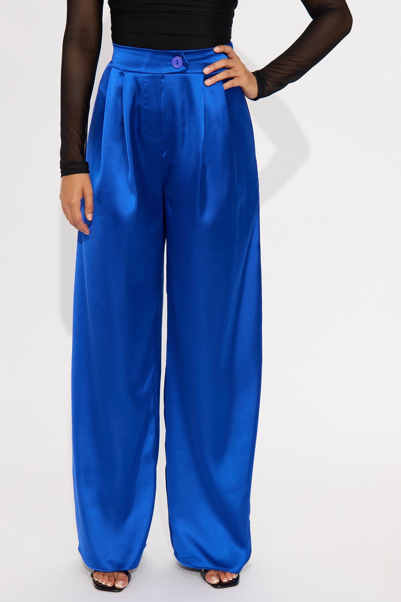 Tone It Down Satin Trouser - Royal