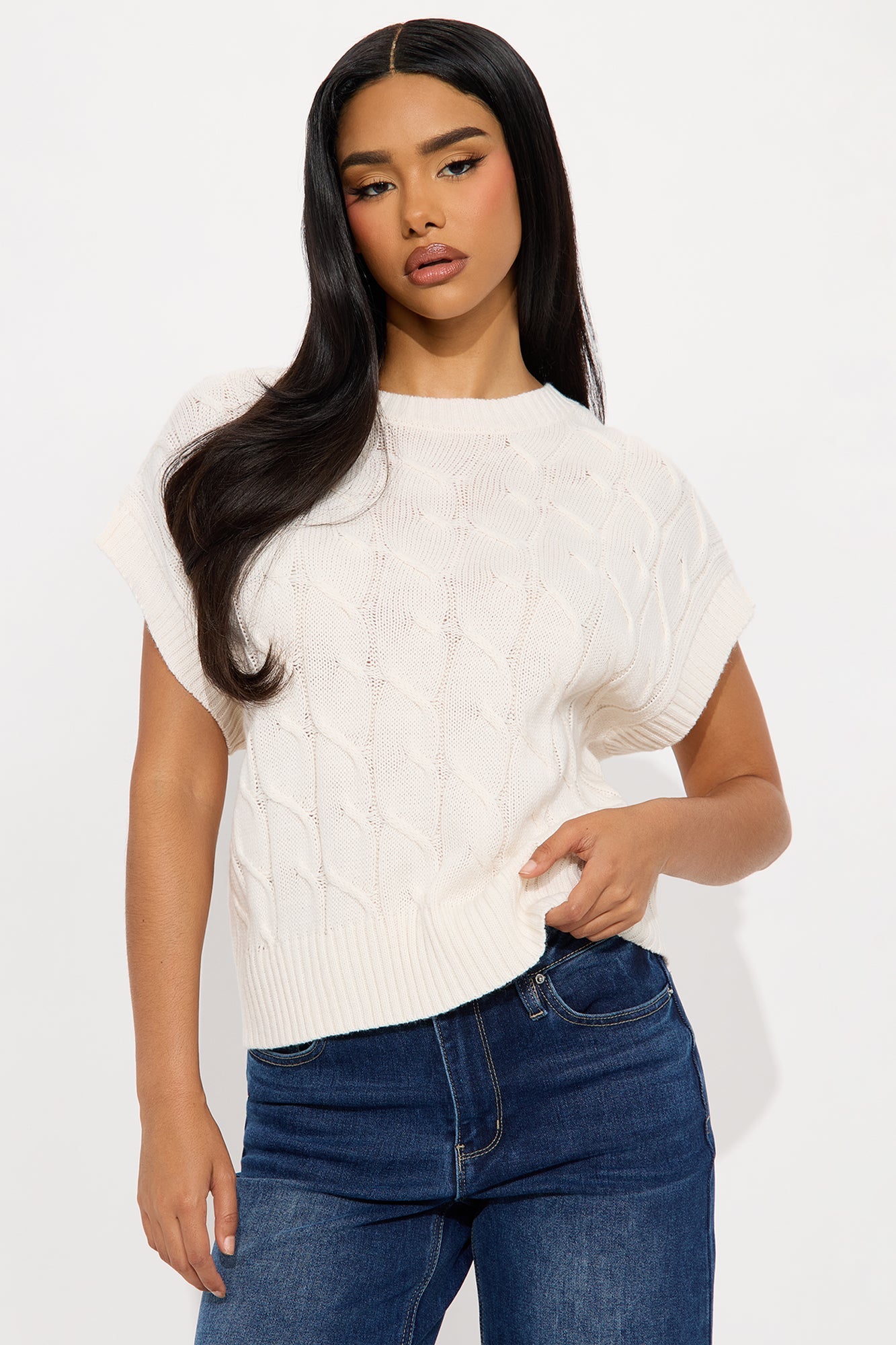 Calm Vibes Sweater Vest - Cream