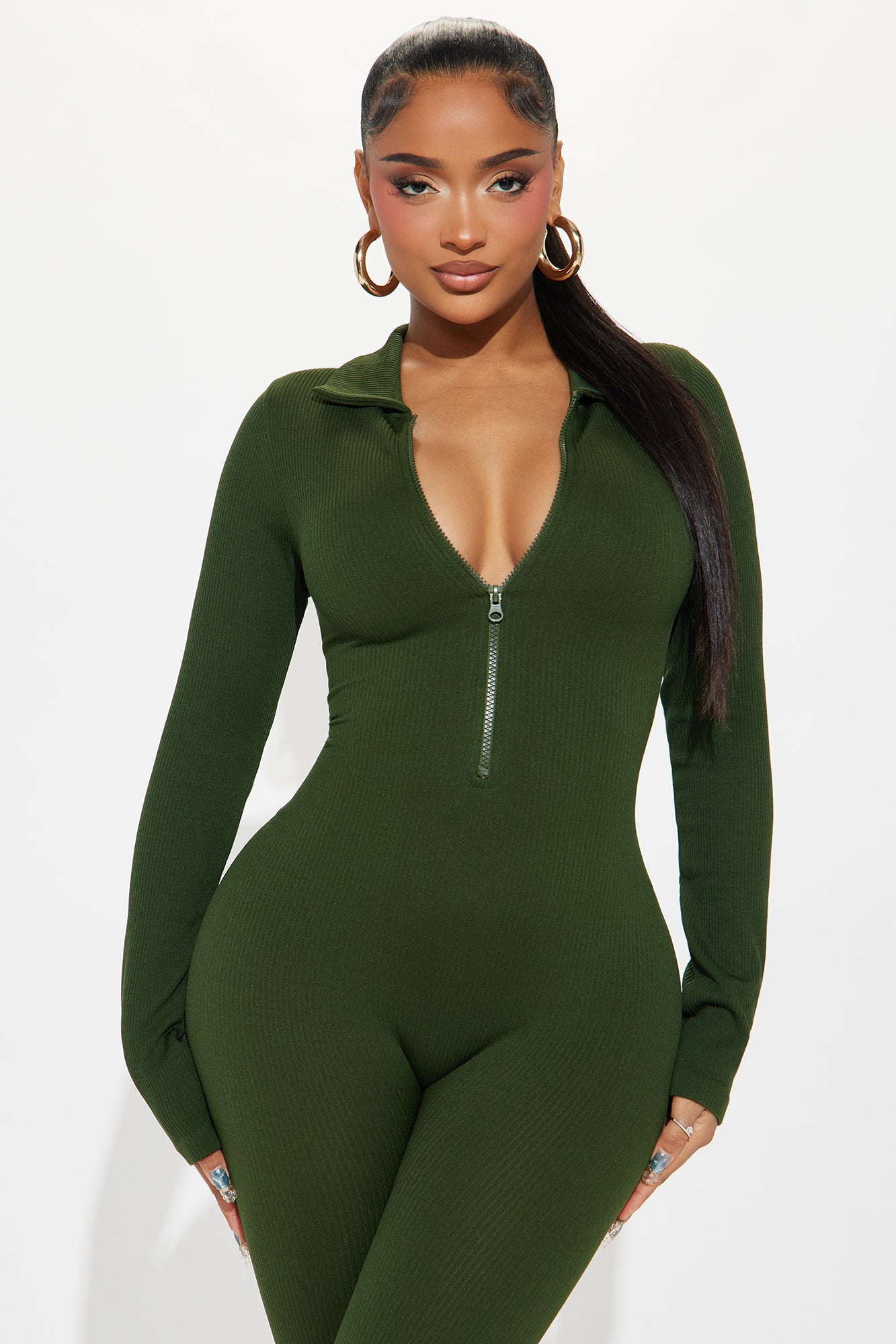 Emaline Seamless Jumpsuit - Olive