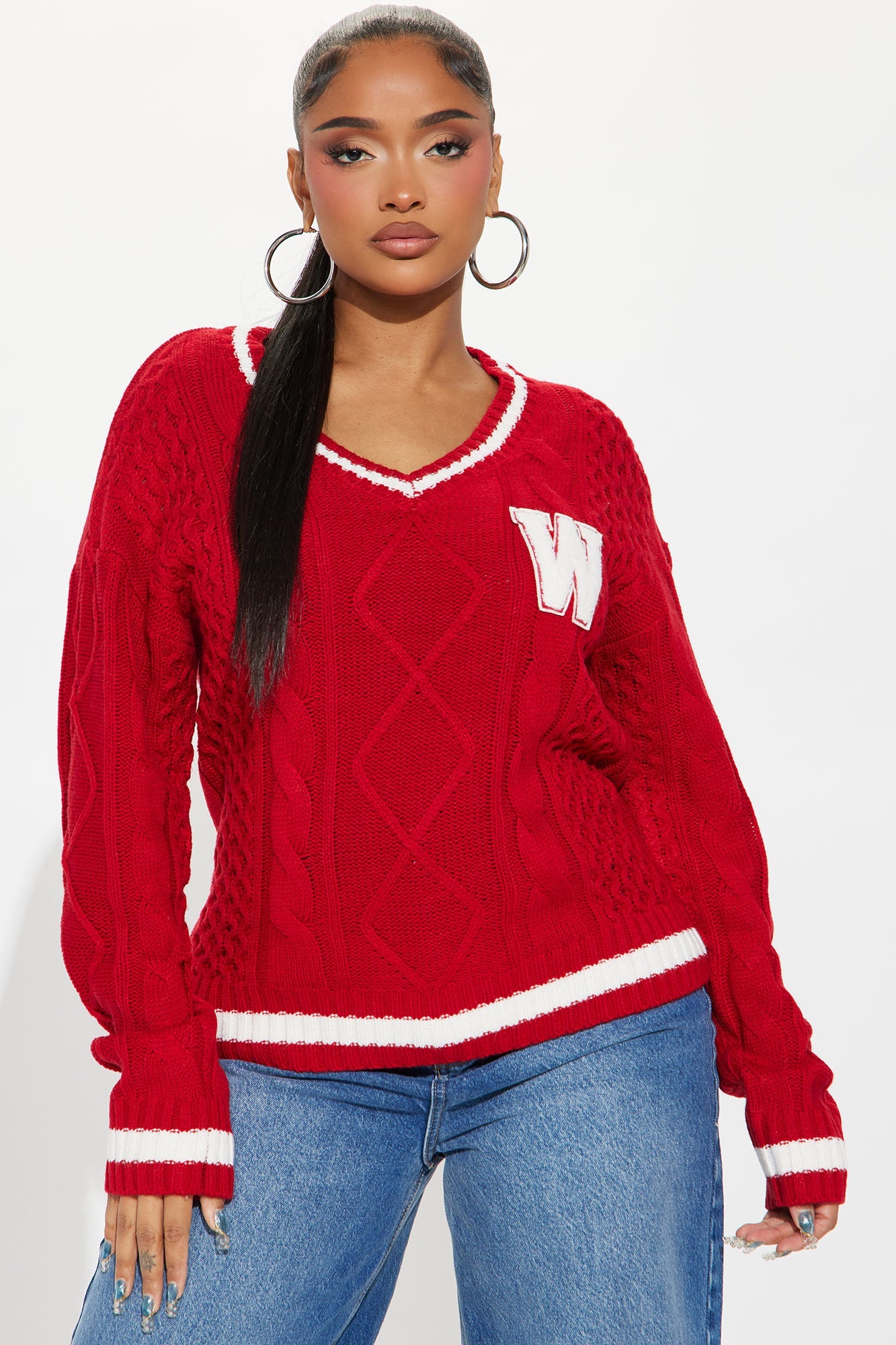 Winning Team Varsity Sweater - Red/combo