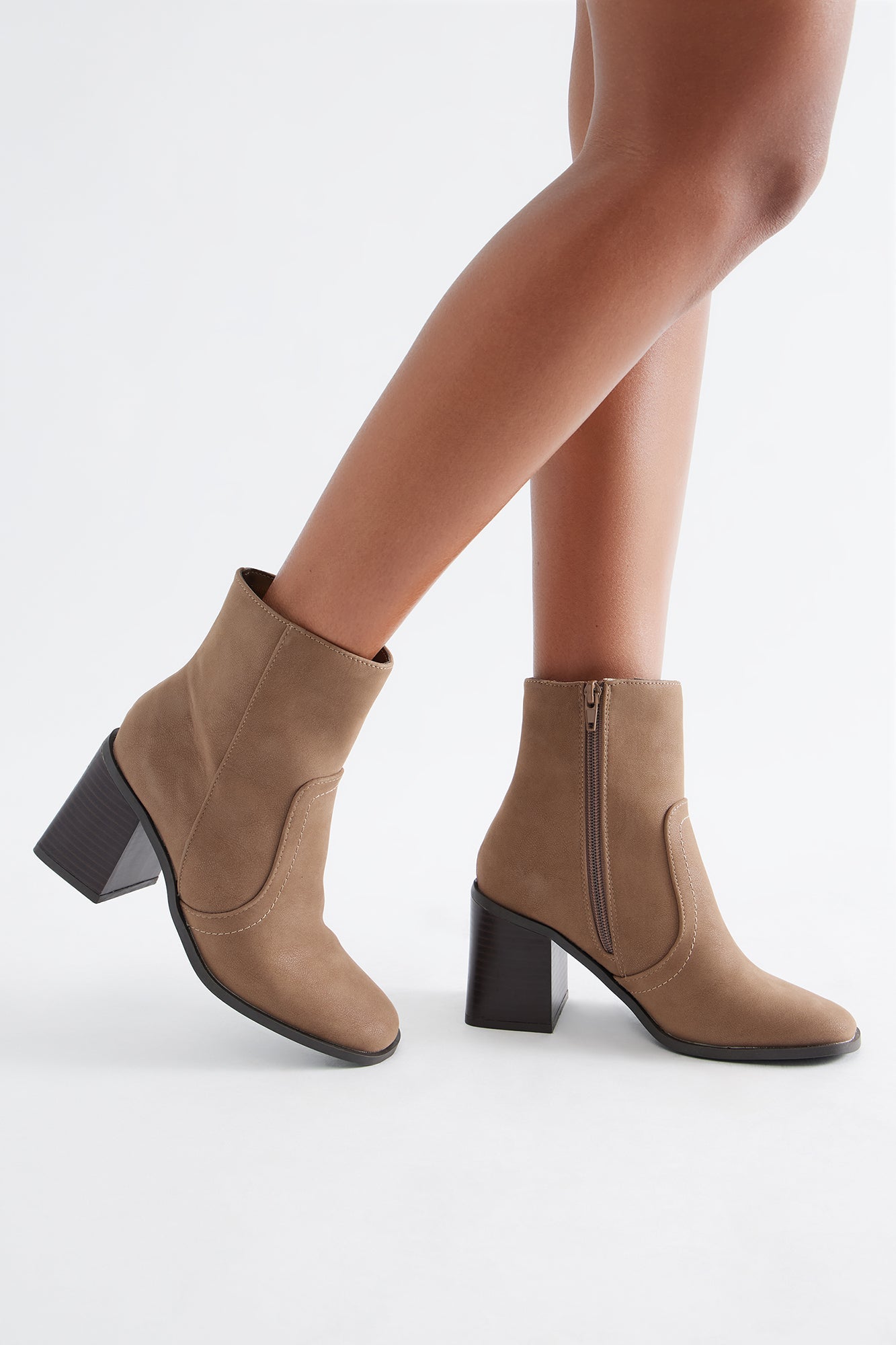 Zingy Ankle Booties - Taupe