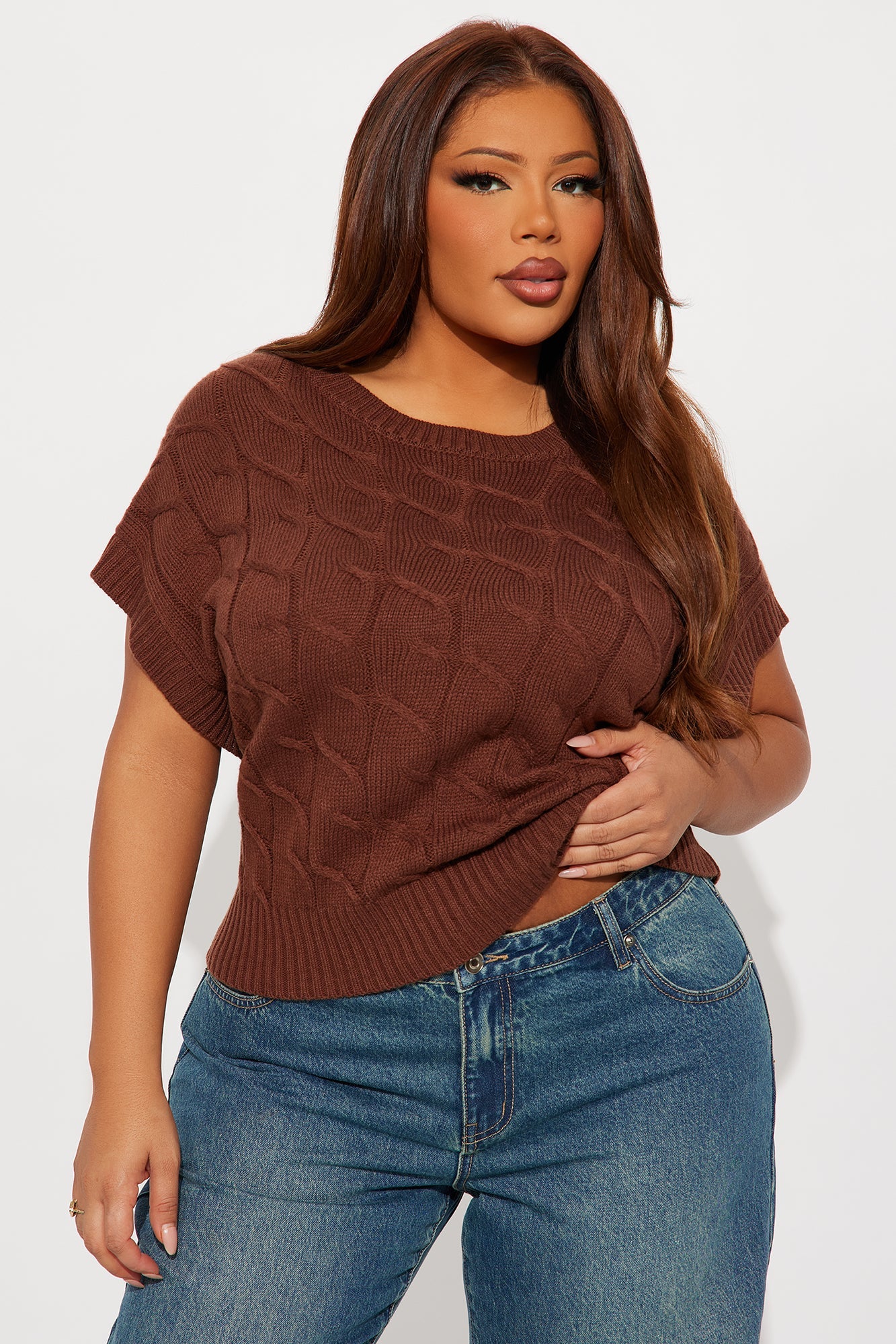 Calm Vibes Sweater Vest - Chocolate
