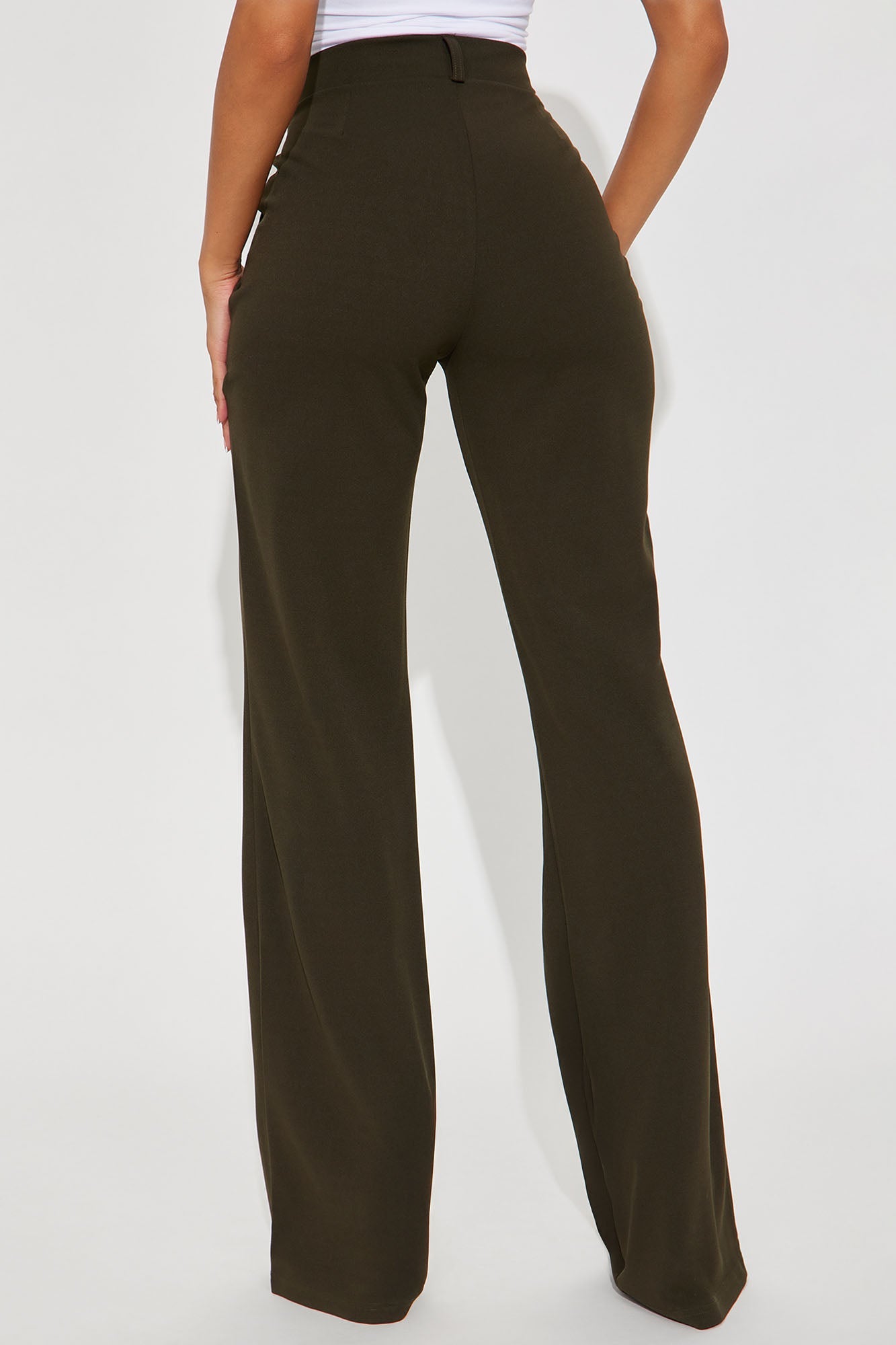 Tall Heidi Wide Leg Trouser Pant - Olive