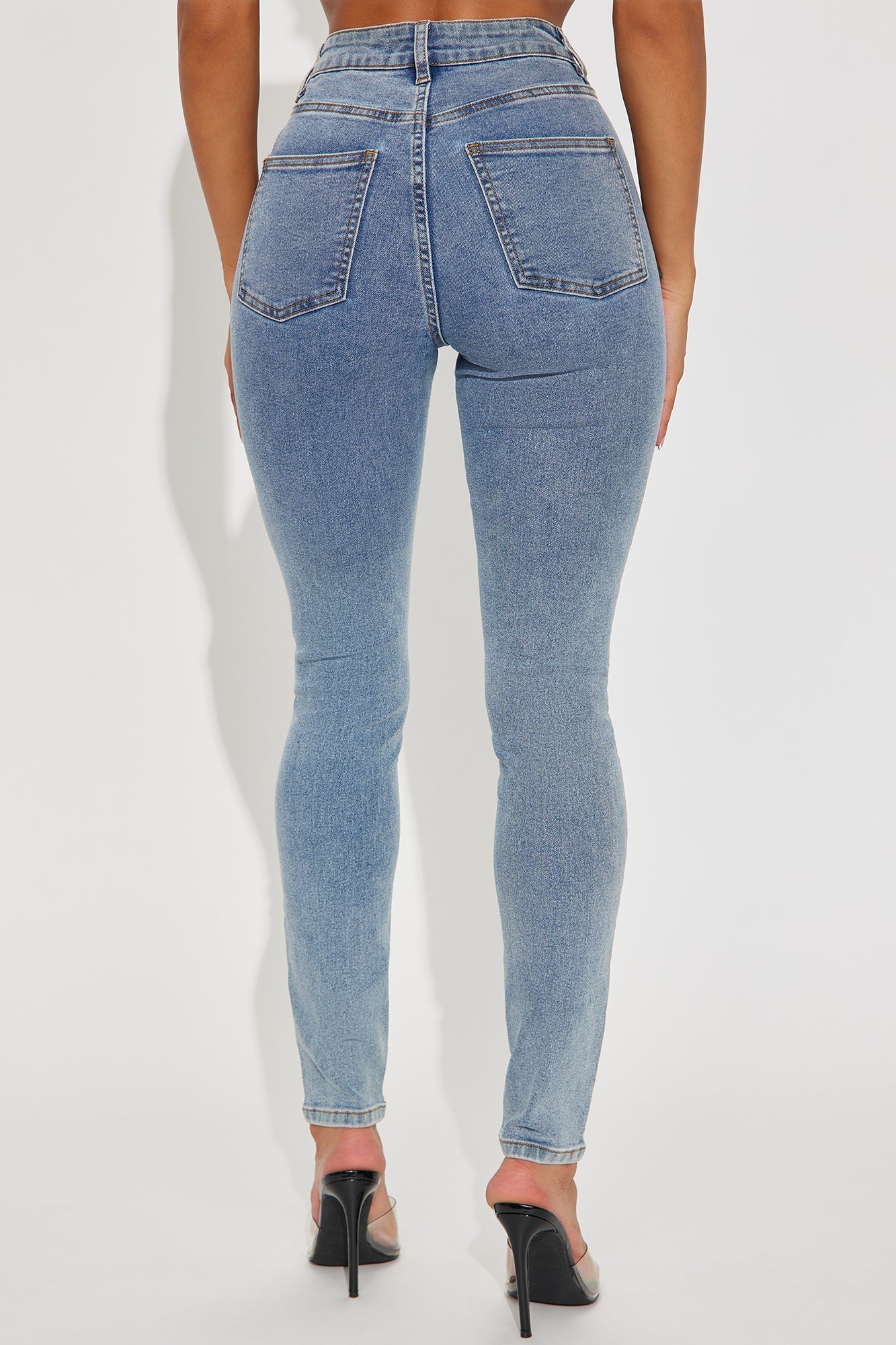 Spotted In Town Animal Print Skinny Jeans - Medium Wash