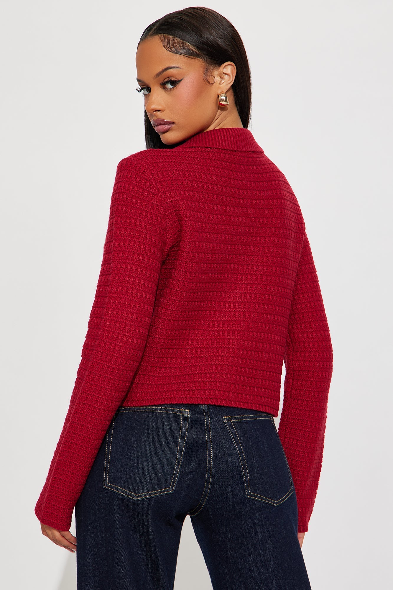 Fill Me In Cardigan - Red