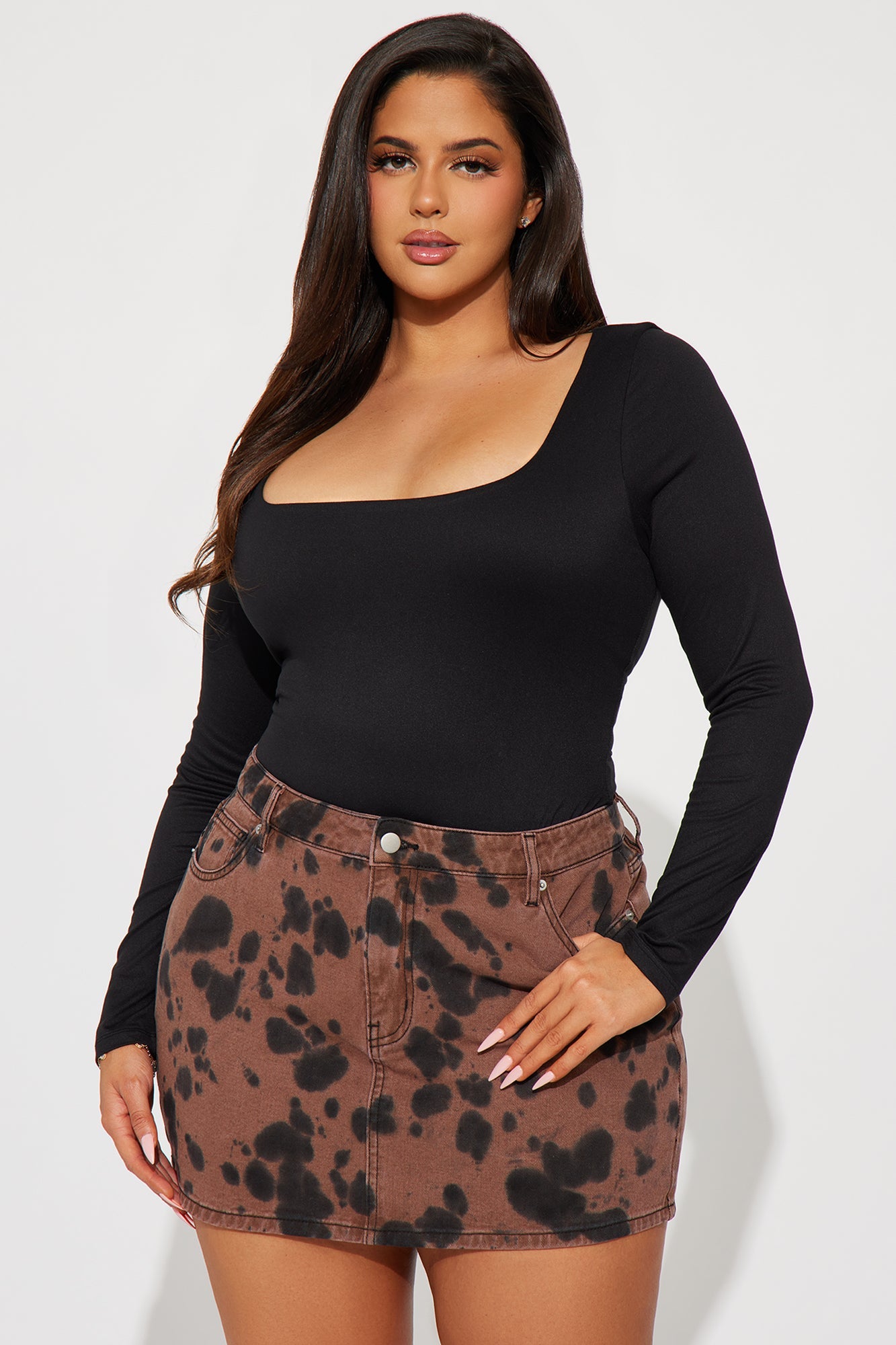 Raissa Long Sleeve Bodysuit - Black