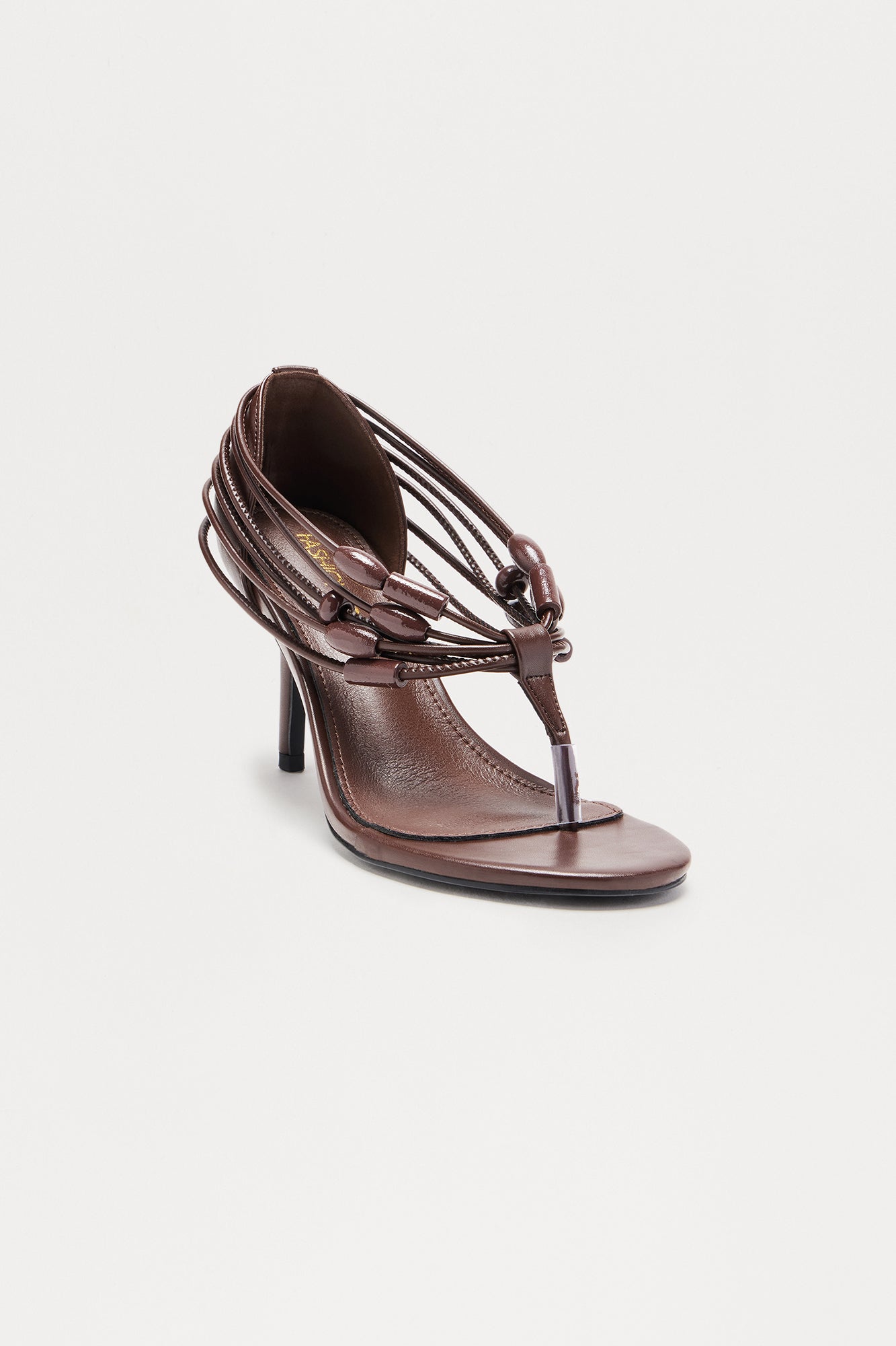 Philo Beaded Thong Heels - Chocolate