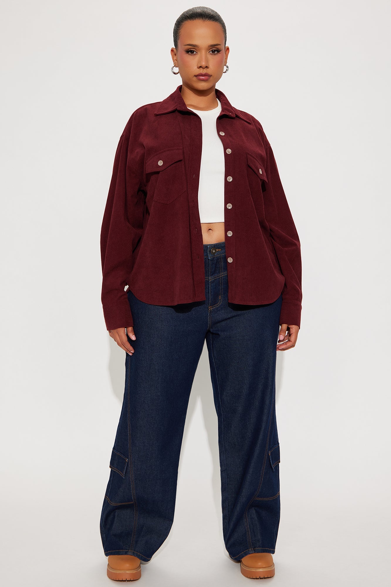 Fair Trade Corduroy Shirt - Burgundy
