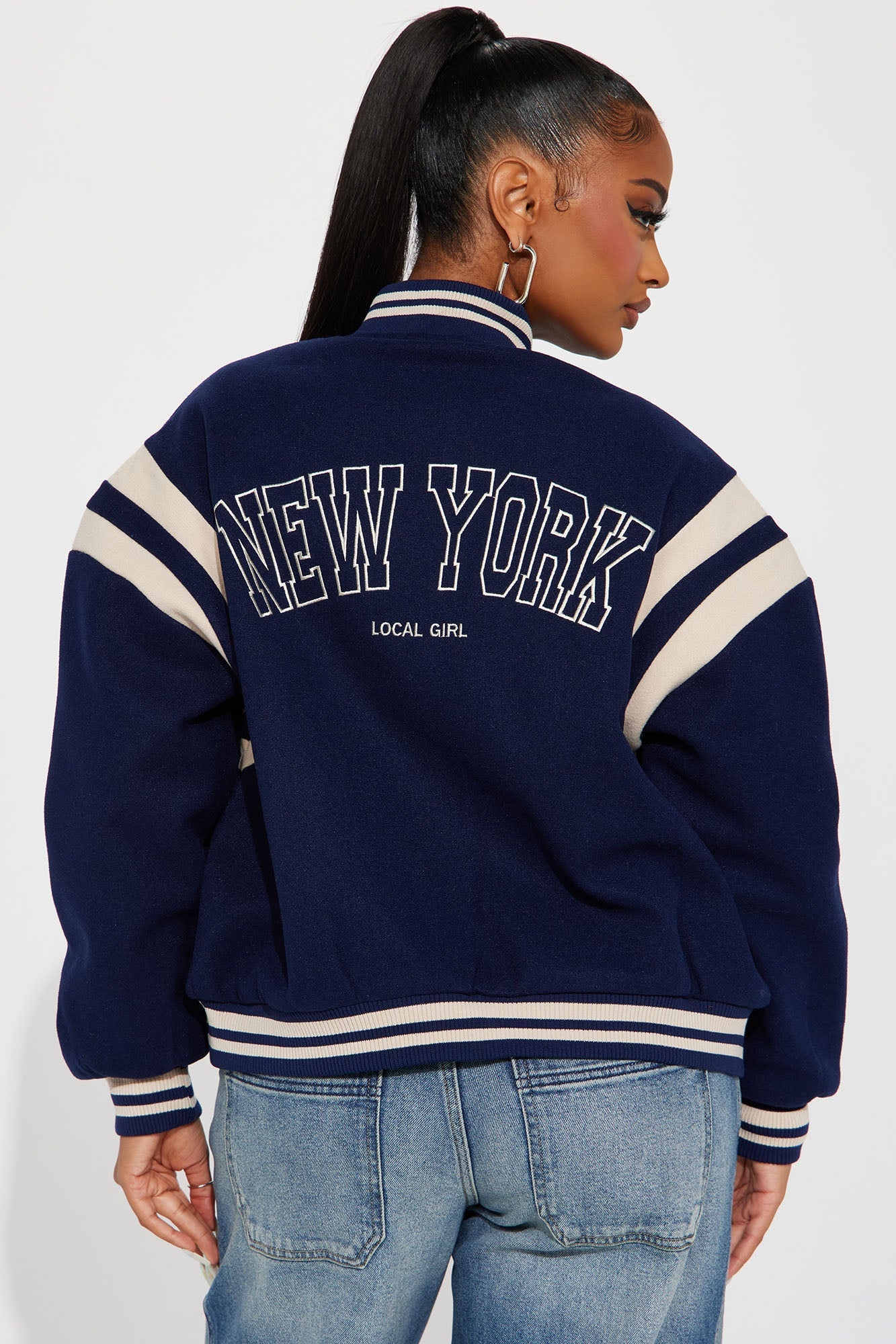 Manhattan Babe Varsity Jacket - Navy