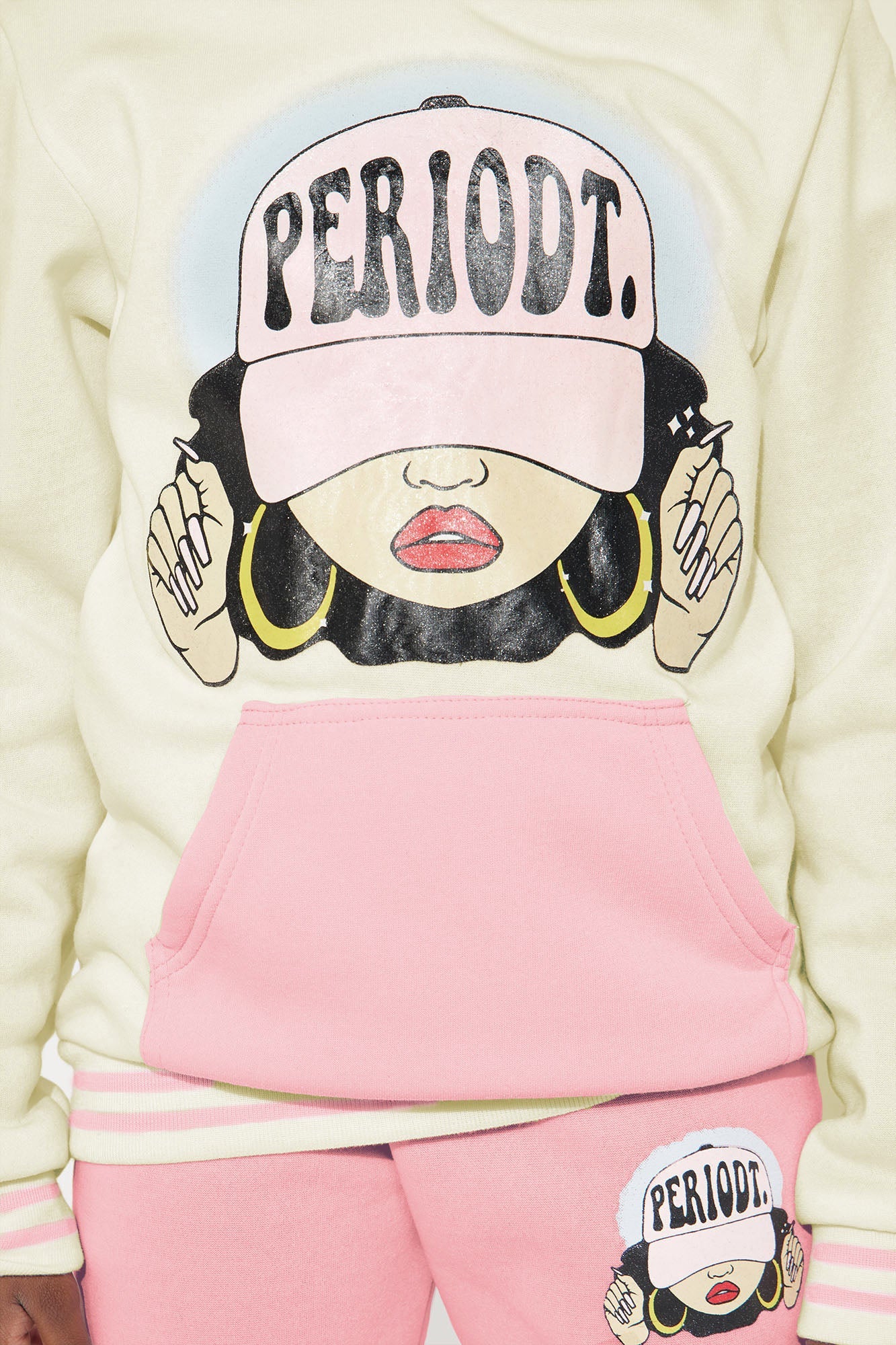 Mini Periodt Fleece Set - White/Pink