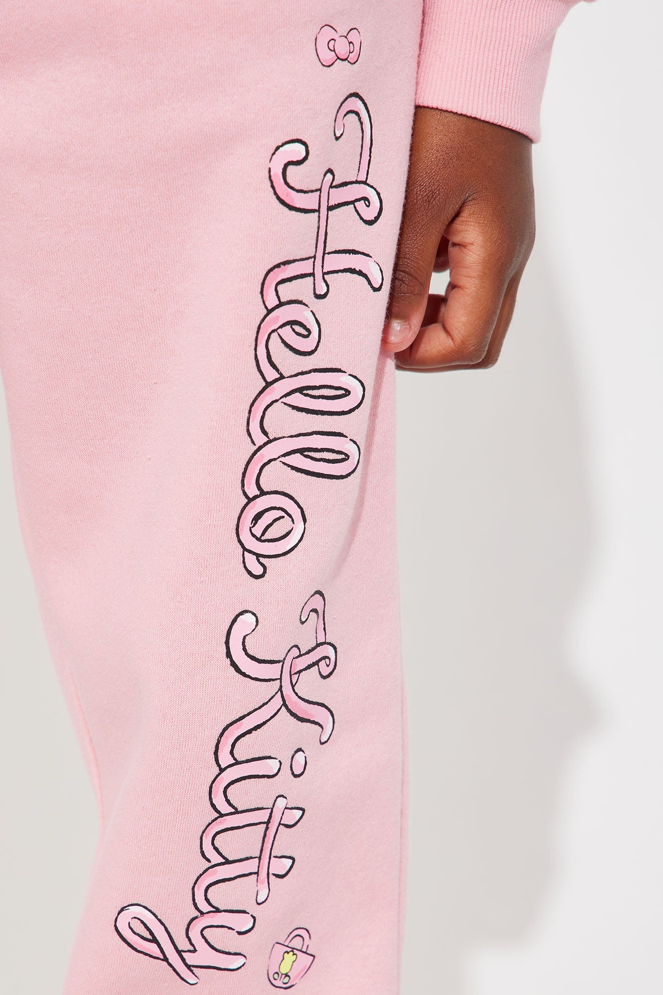 Mini Hello Kitty Fleece Wide Leg Pant - Pink
