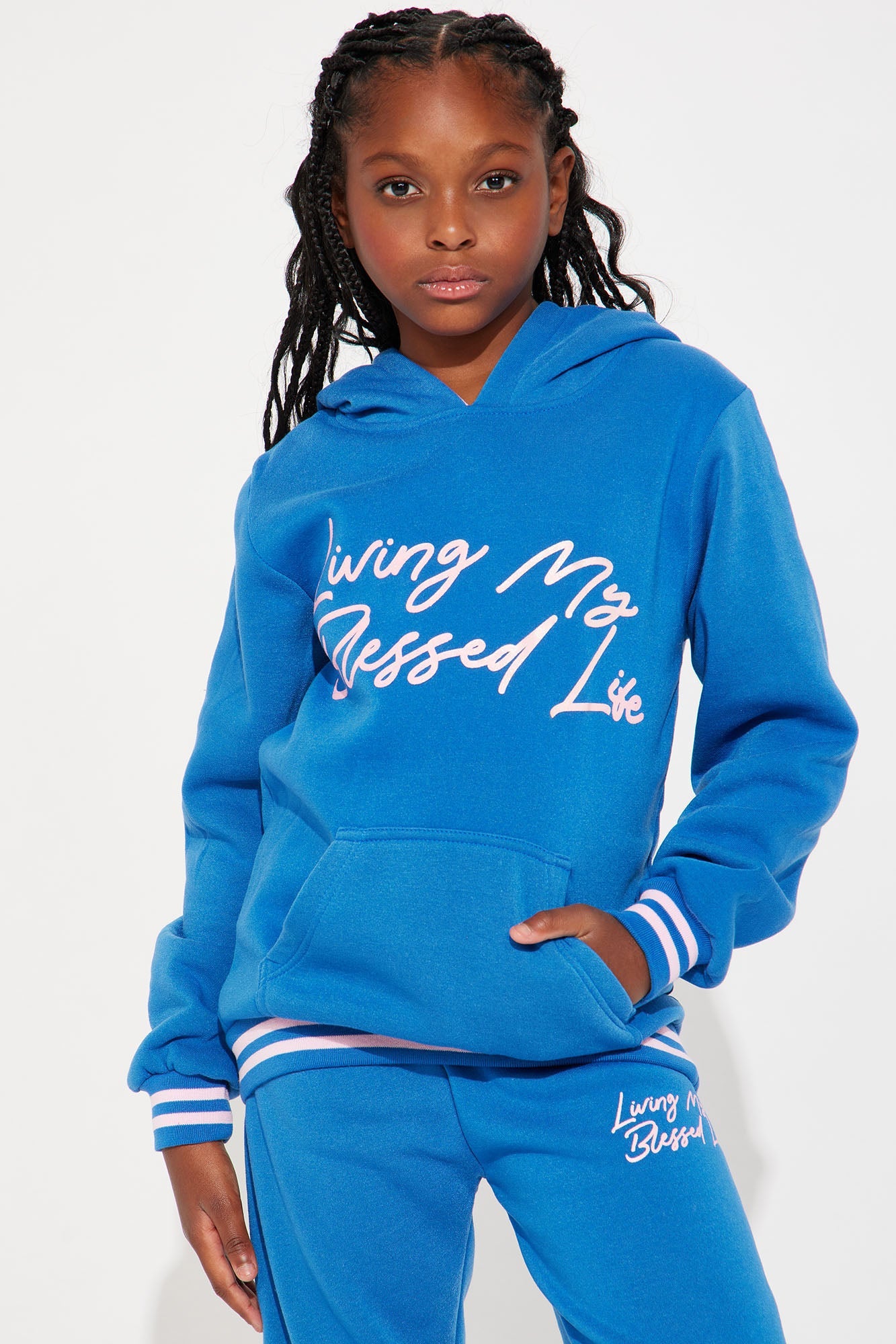 Mini My Blessed Life Fleece Set - Blue