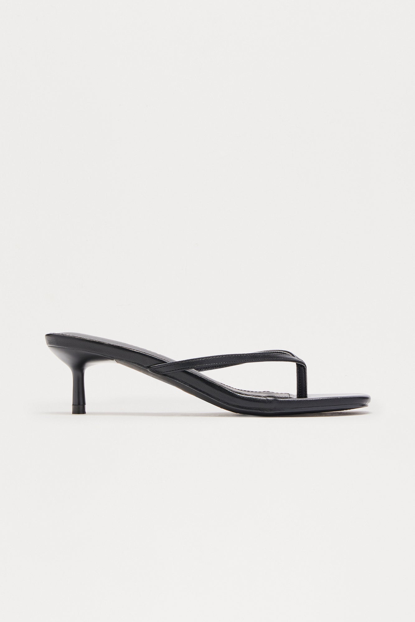 Truce Faux Leather Thong Mules - Black
