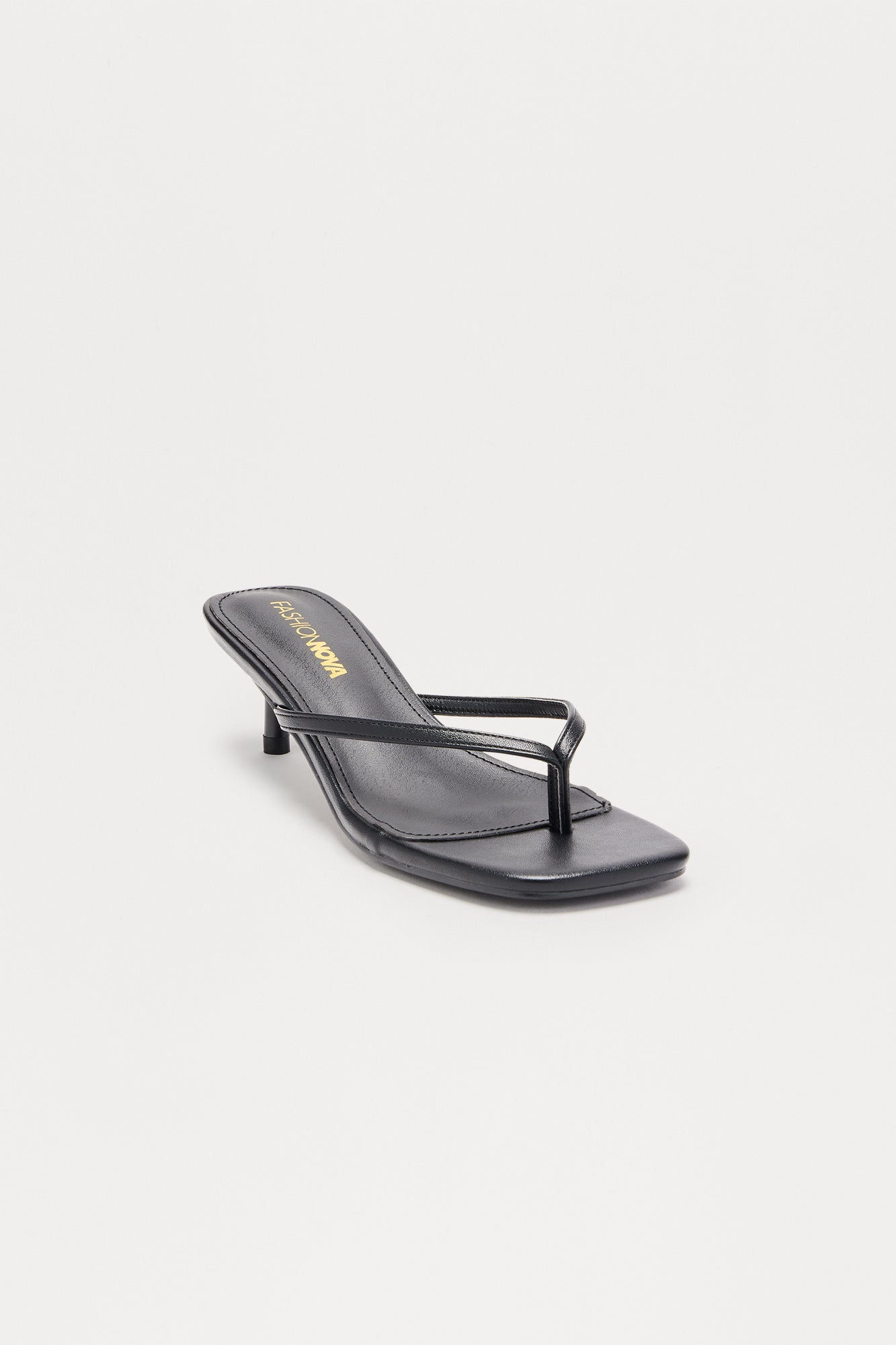 Truce Faux Leather Thong Mules - Black