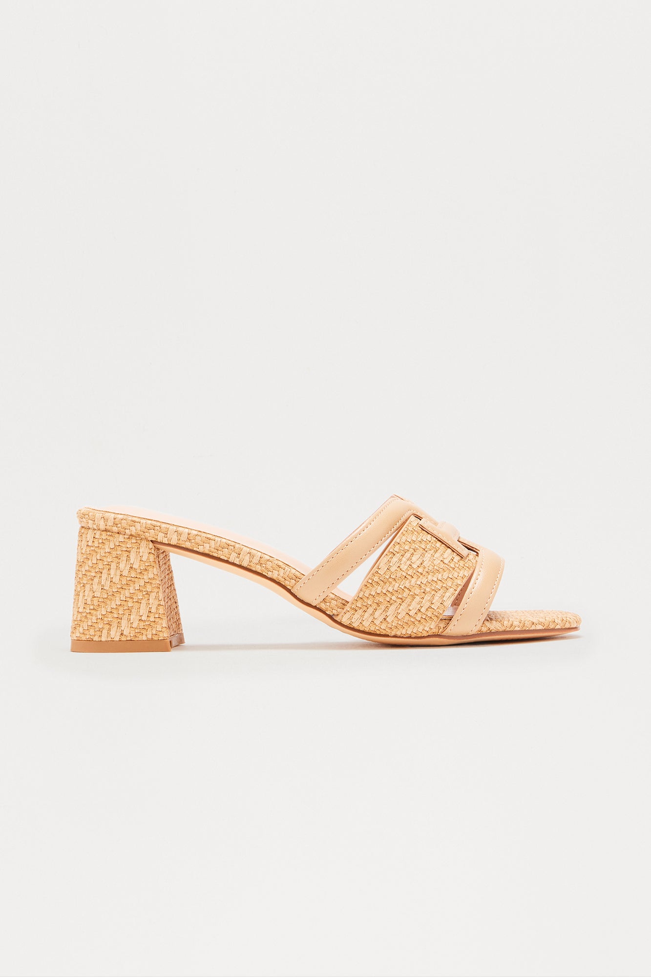 Horizon Raffia Mules - Tan
