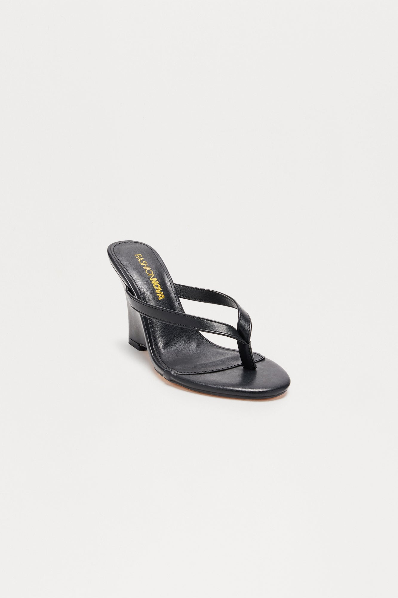 Rattle Metallic Thong Wedges - Black