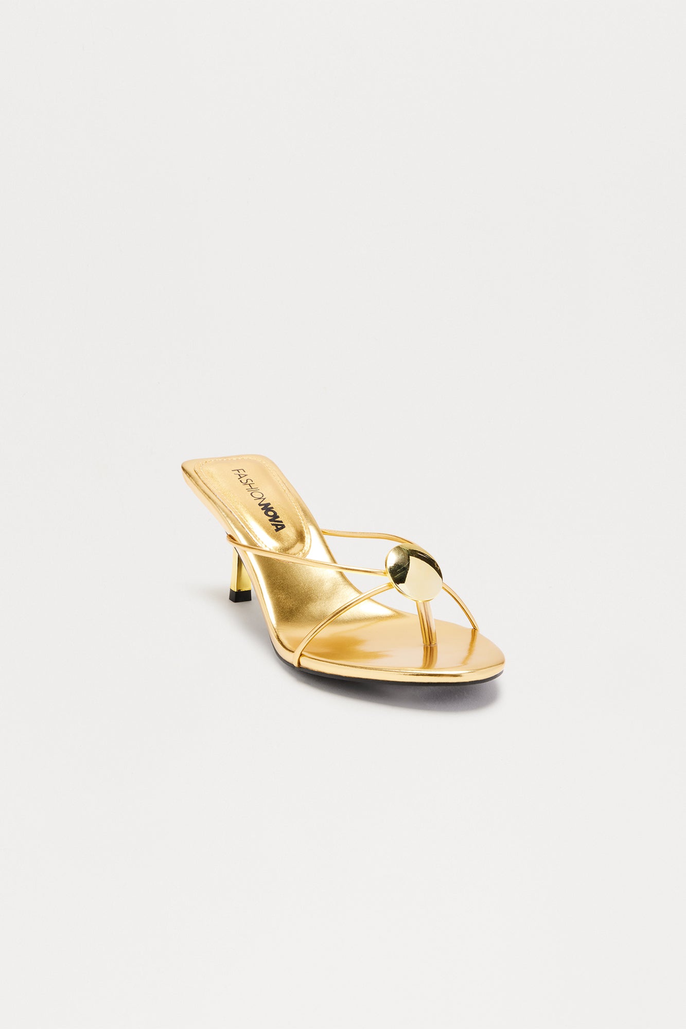Mal Hardware Thong Mules - Gold