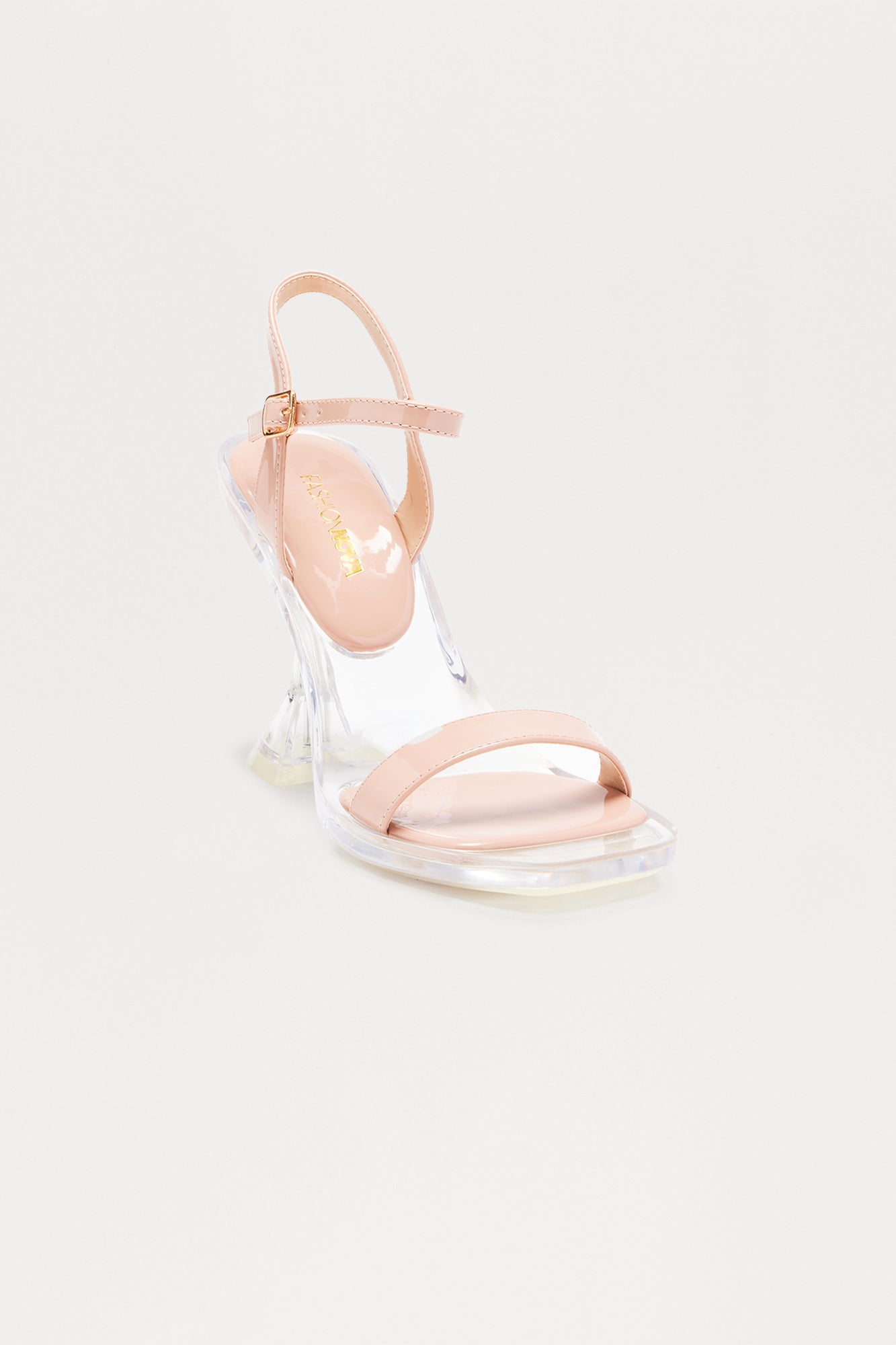 Murmur Clear Ankle Strap Heels - Nude