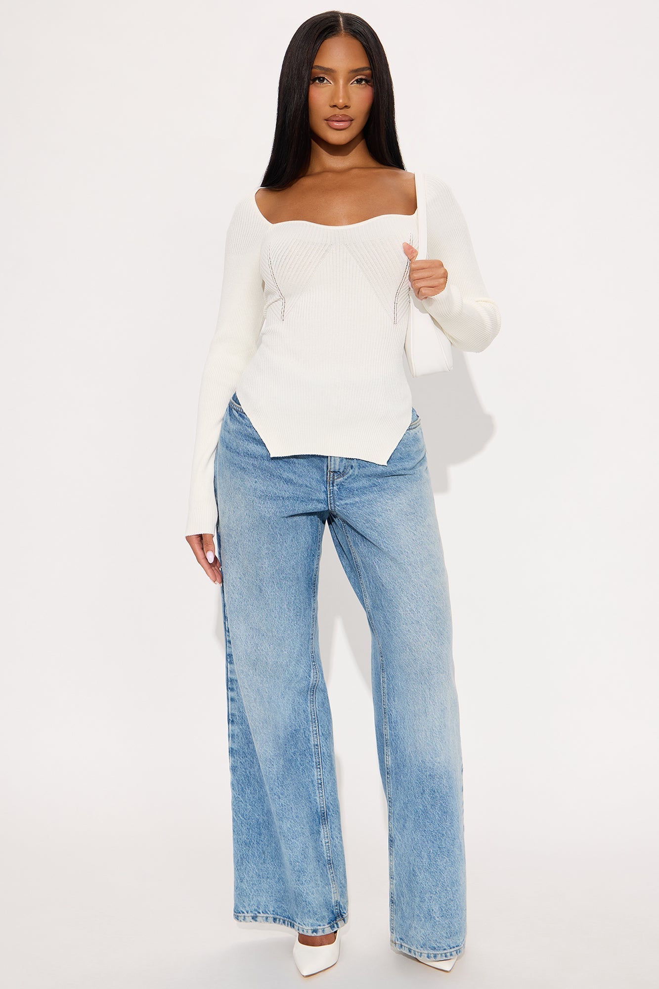 Eyes Around Sweater - White
