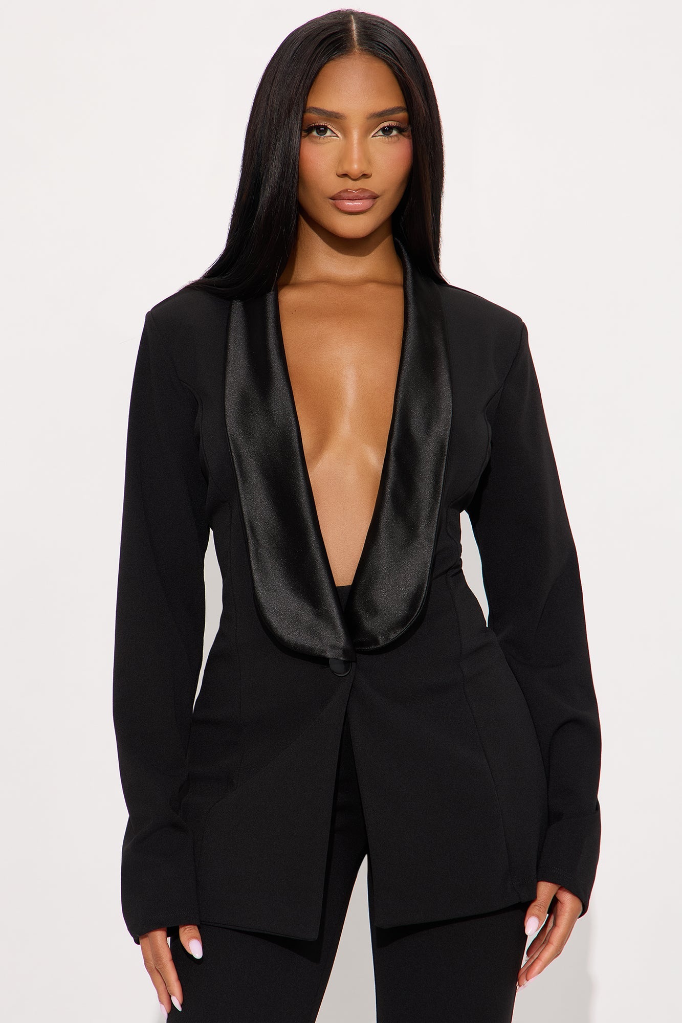 Ella Blazer Pant Set - Black