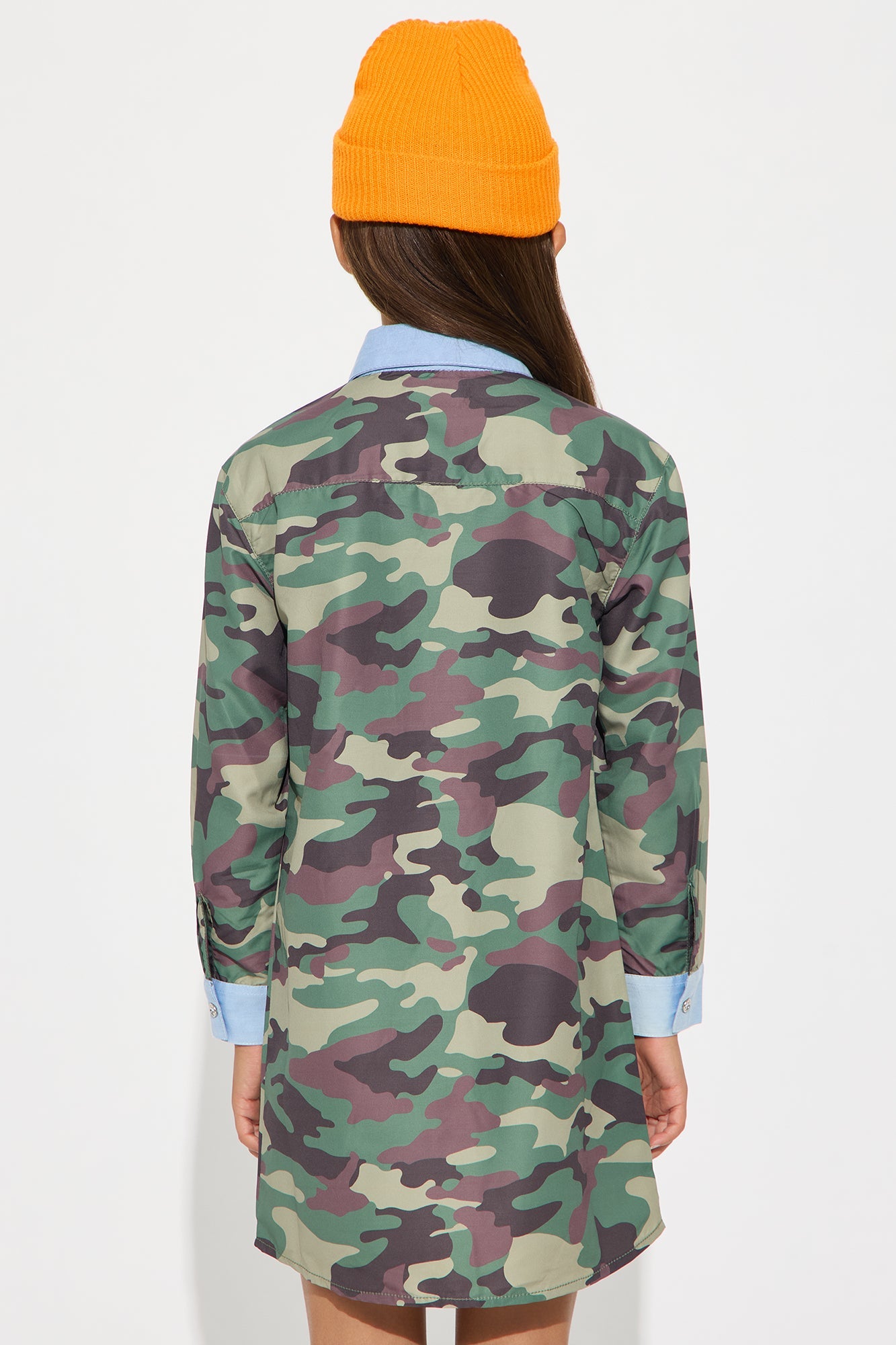 Mini My Time Is Now Camo Print Shirt Dress - Camouflage