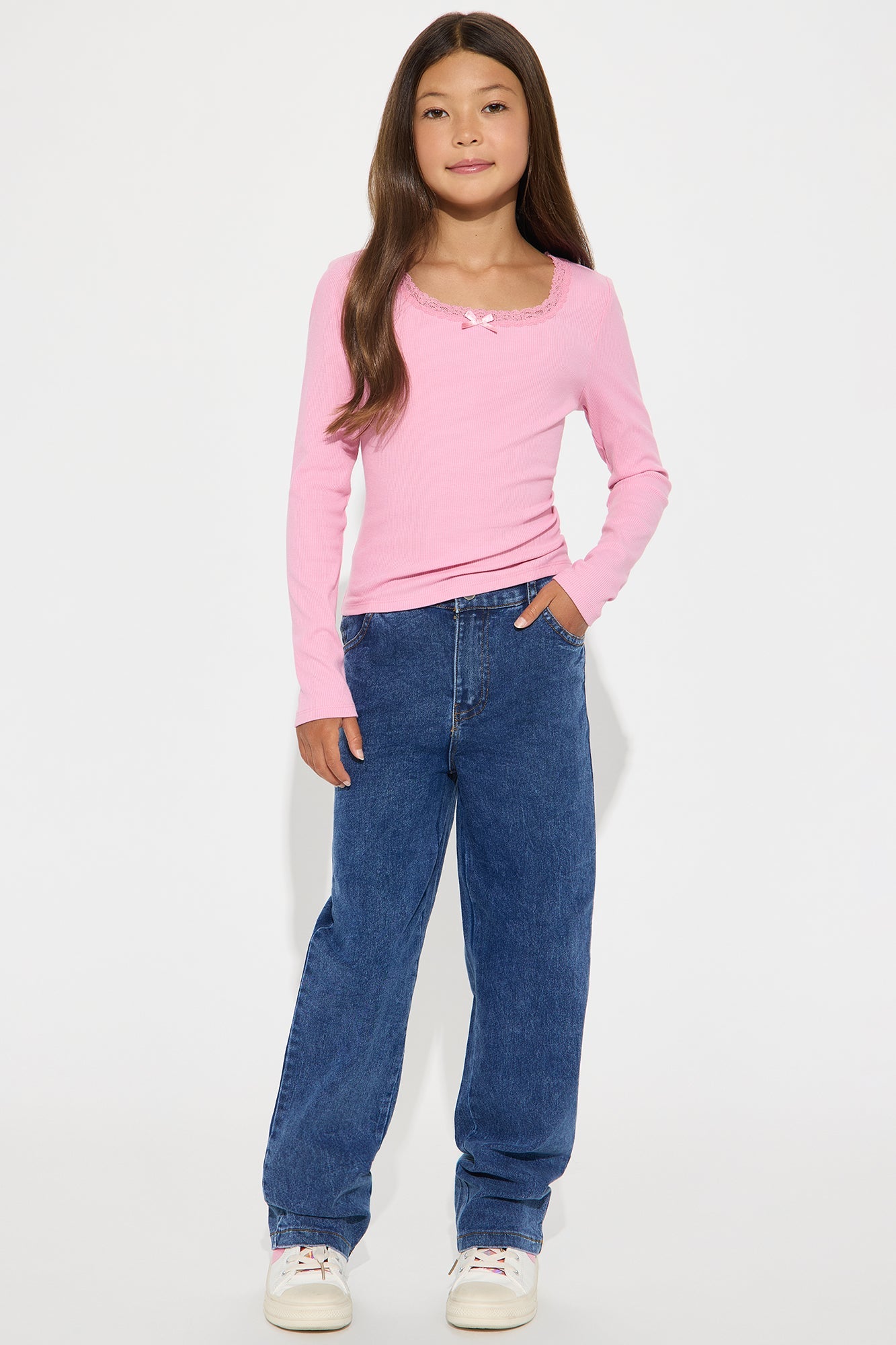 Mini Staying Rich Mineral Wash Jeans - Medium Wash