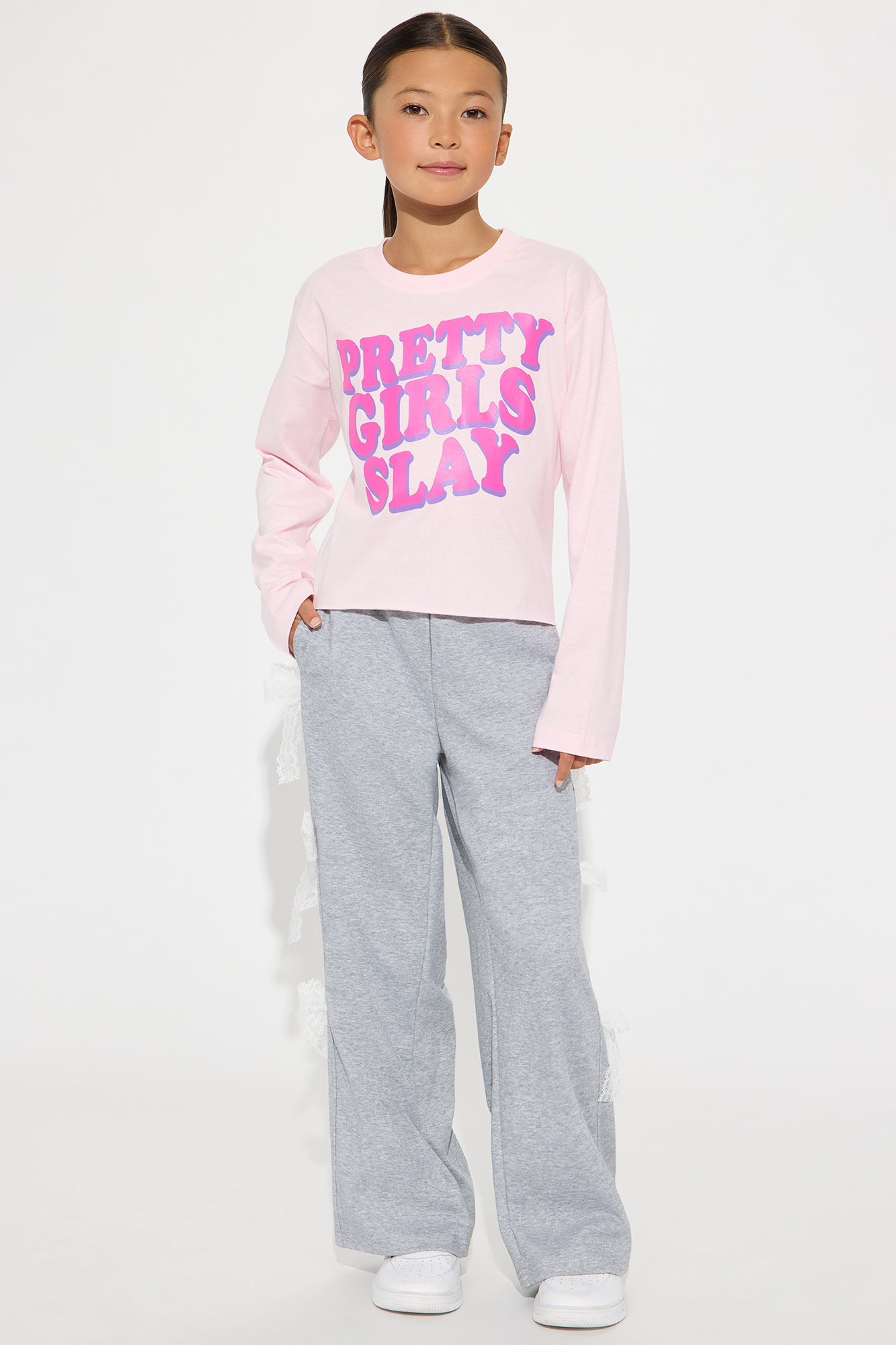 Mini Pretty Girls Slay Long Sleeve Tee - Light Pink