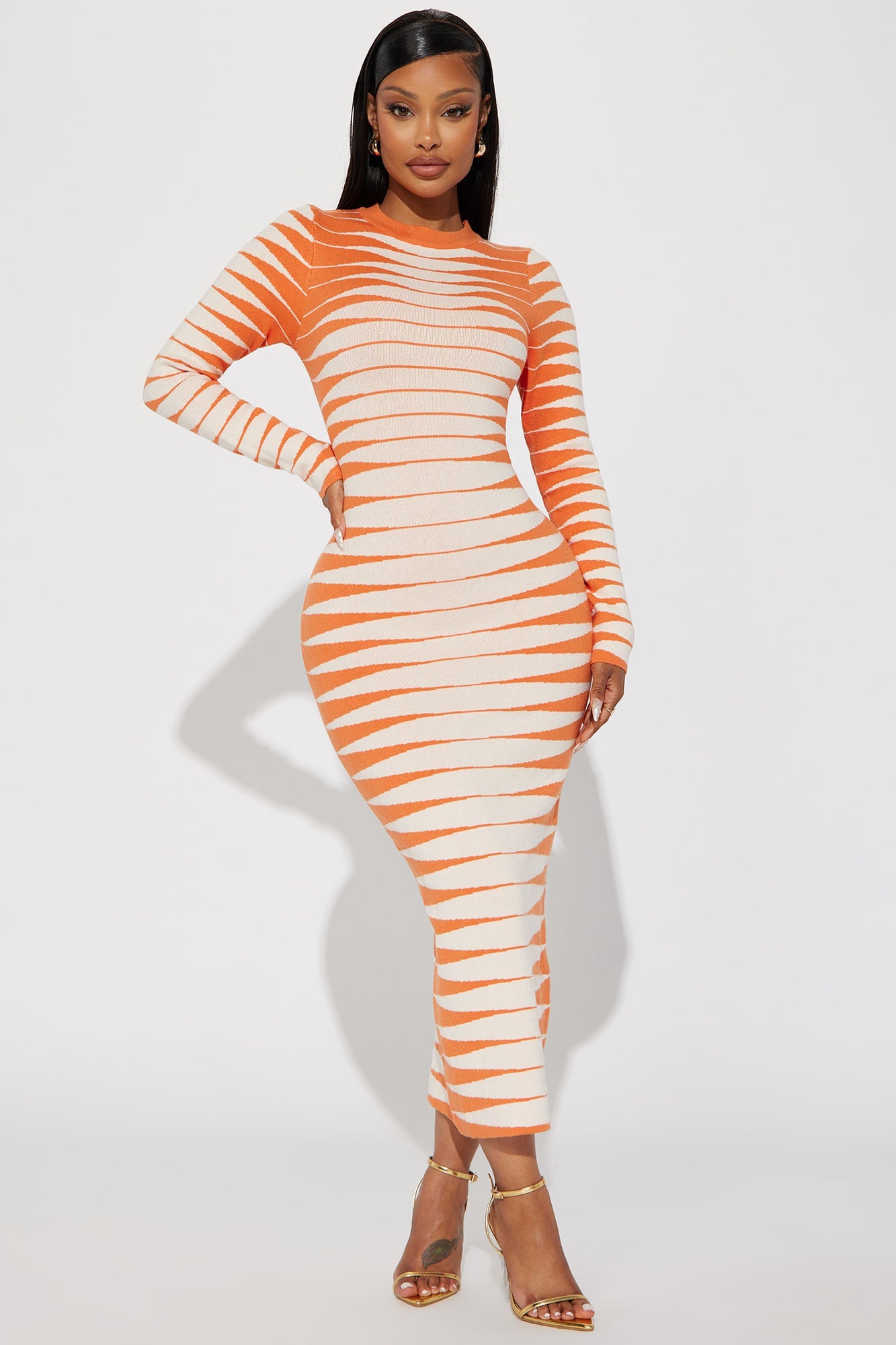 Margo Sweater Maxi Dress - Orange