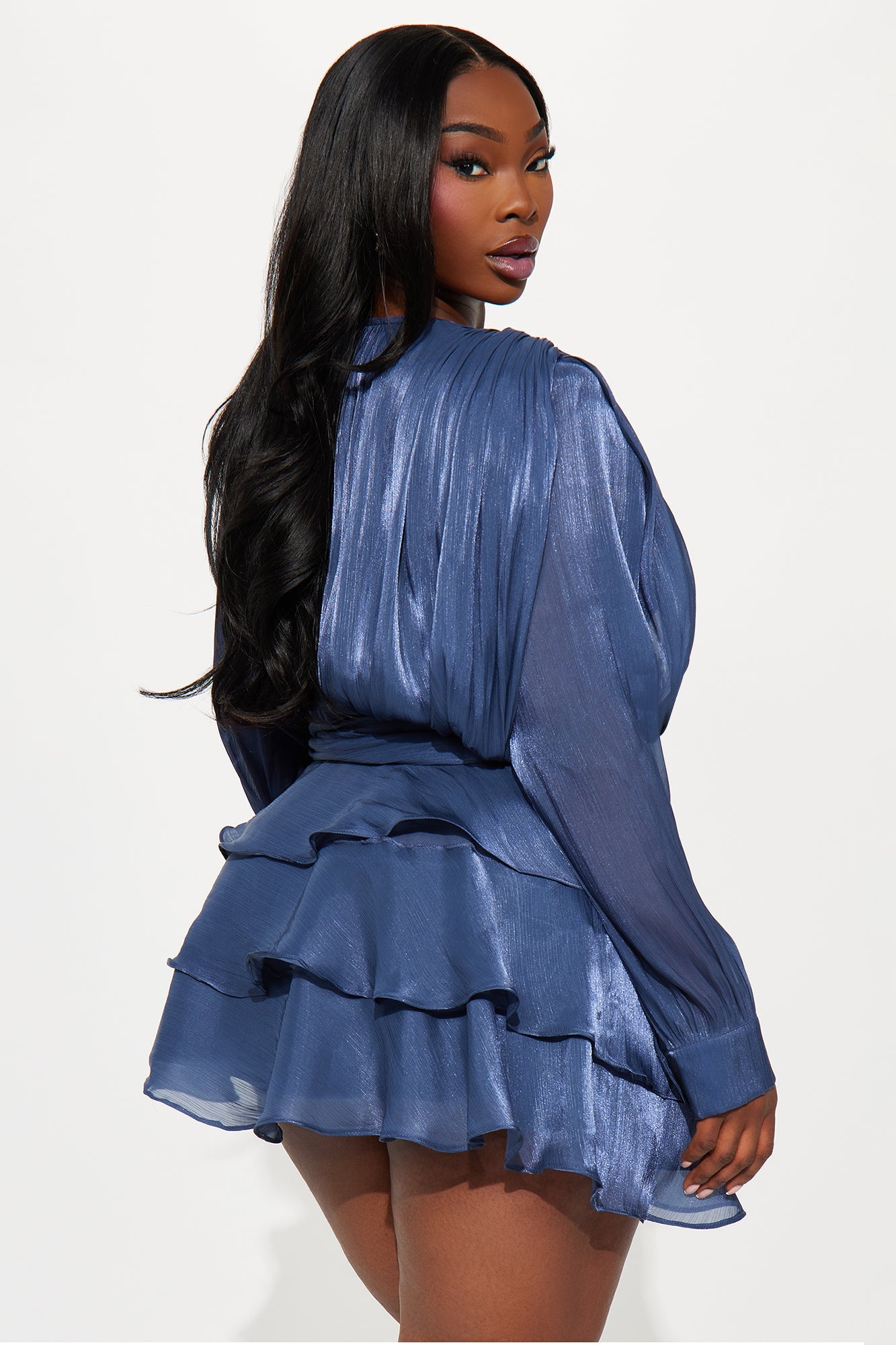 Giselle Soft Organza Mini Dress - Navy