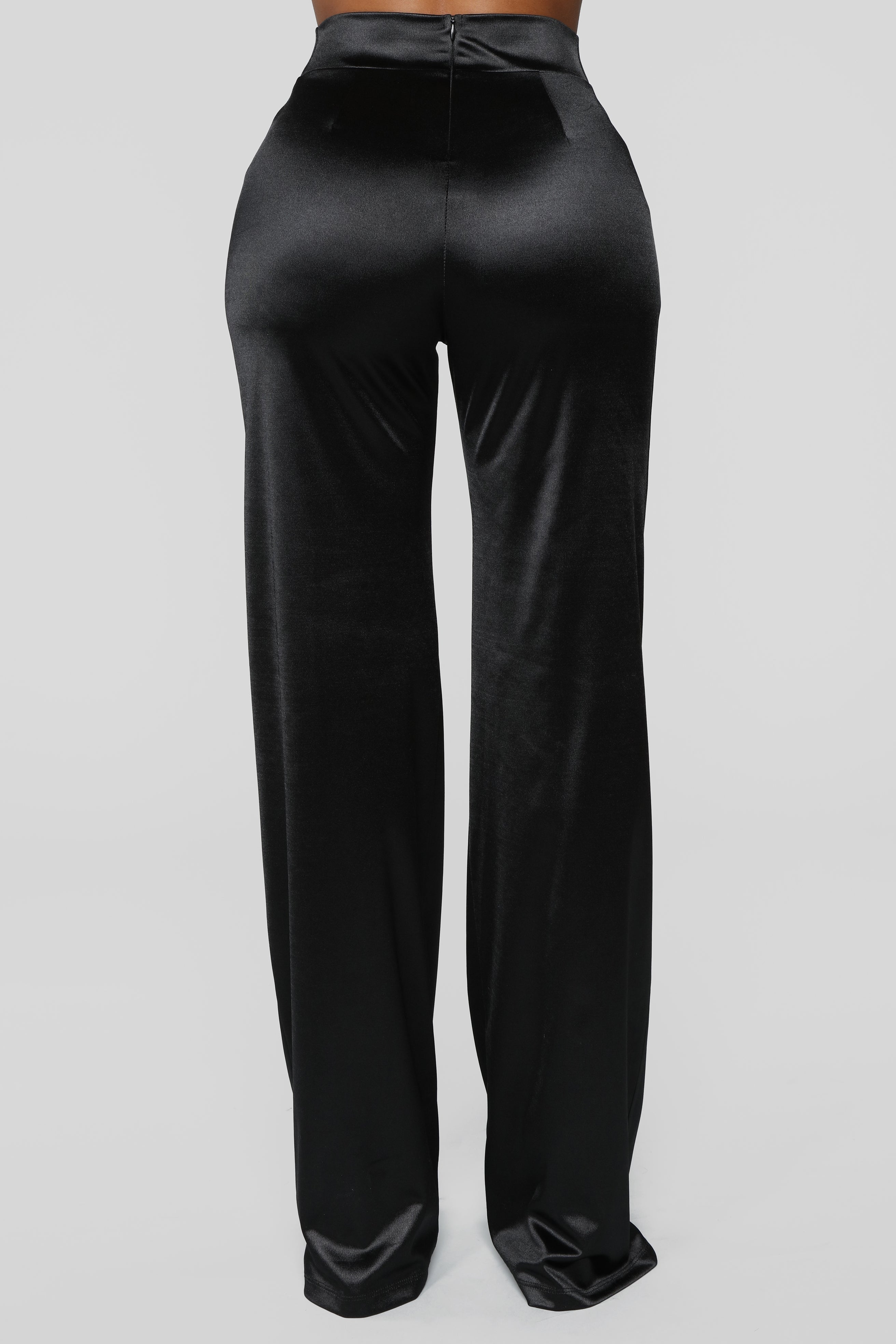 Make A Wish Stretch Satin Pants - Black